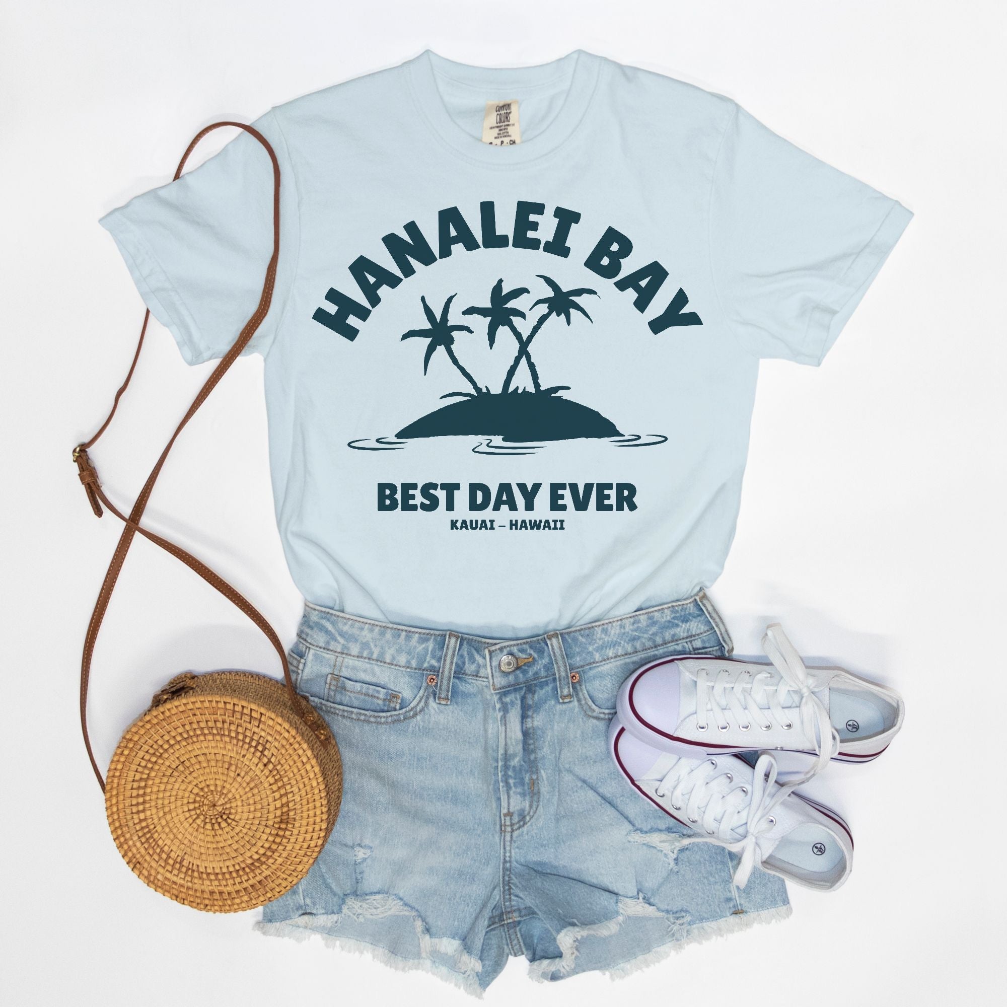 Palm Trees Hanalei Best Day Ever - T Shirt - Unisex Man and Woman