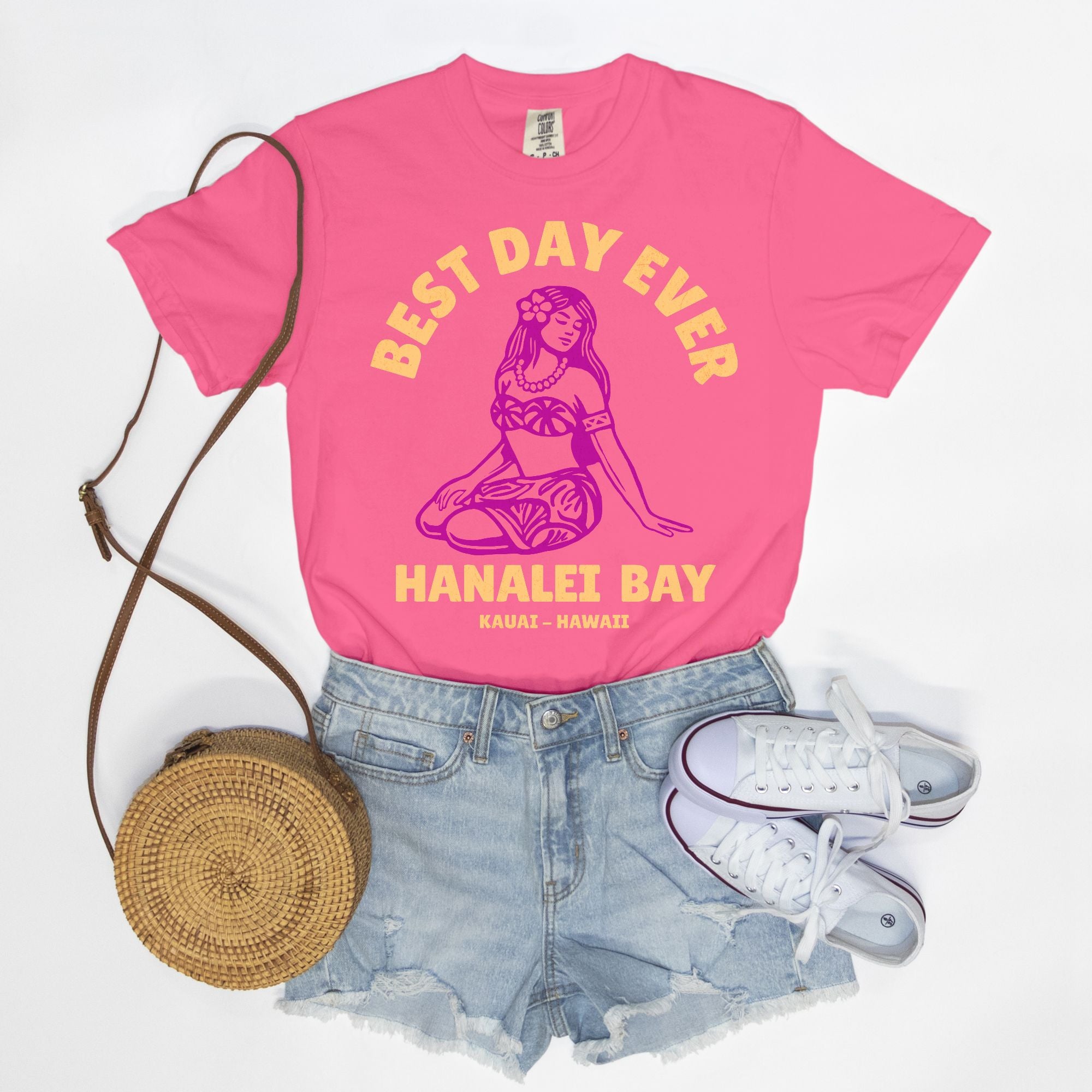 Retro Edition - Best Day Ever – Hanalei Bay Logo Girl - Kauai - Hawaii T-shirt