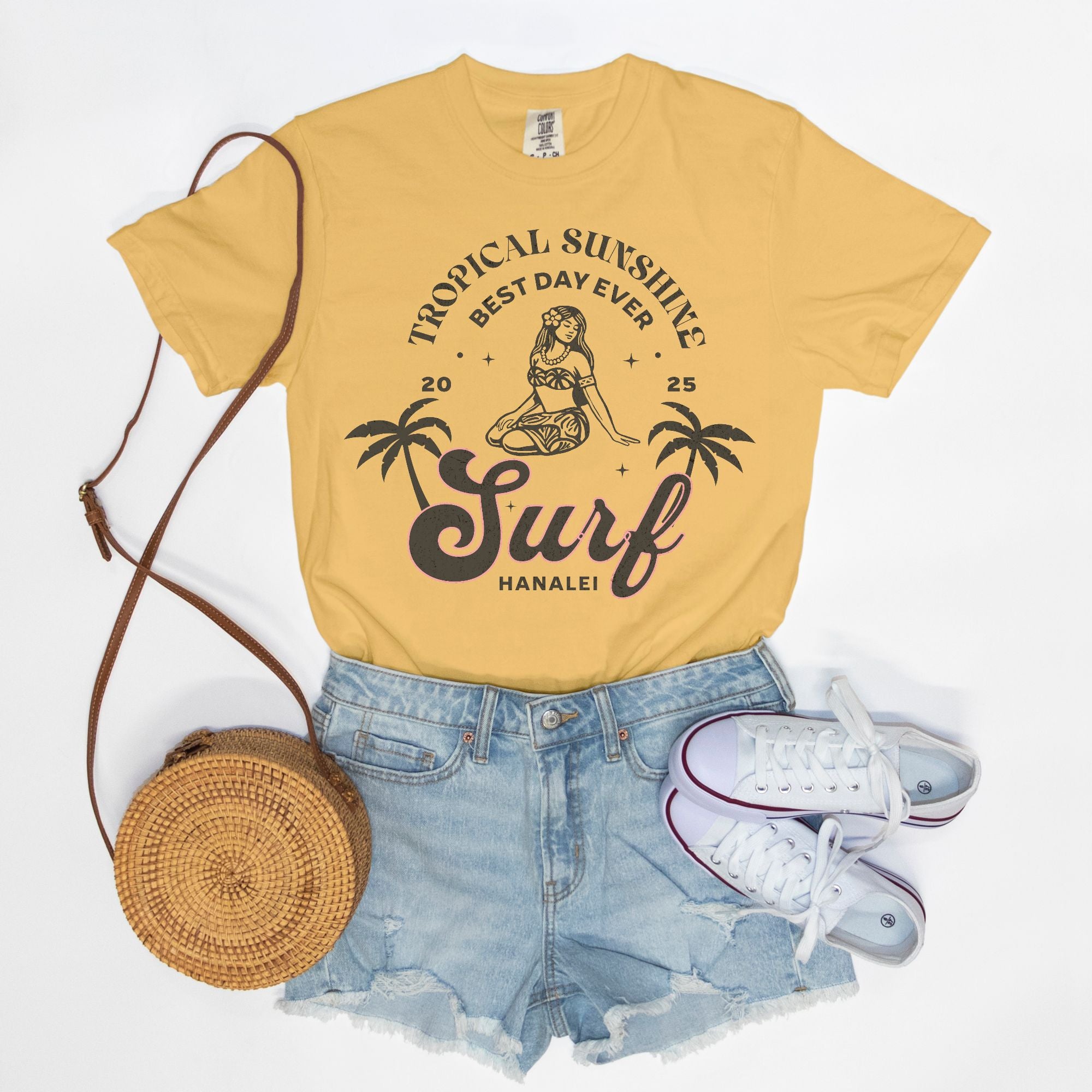 Tropical Sunshine Best Day Ever Hanalei Surf T-Shirt