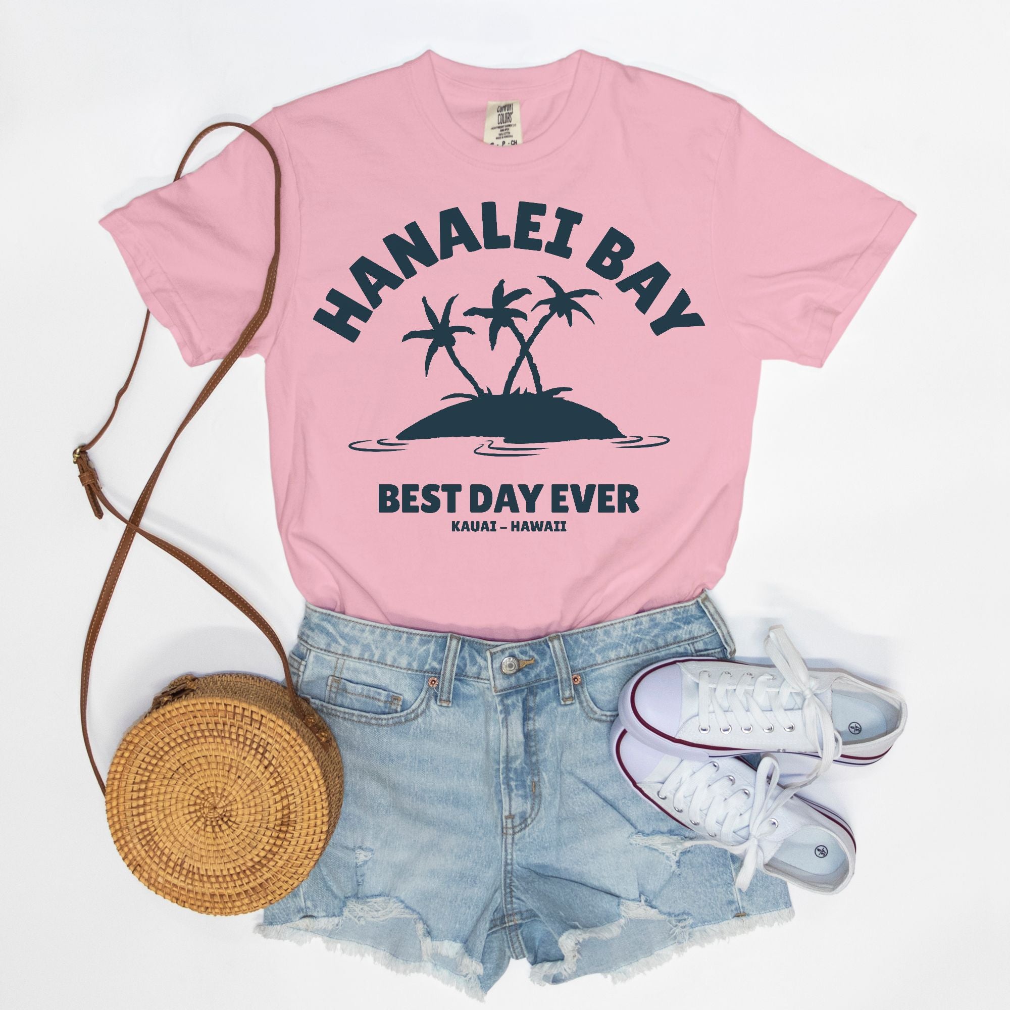 Palm Trees Hanalei Best Day Ever - T Shirt - Unisex Man and Woman
