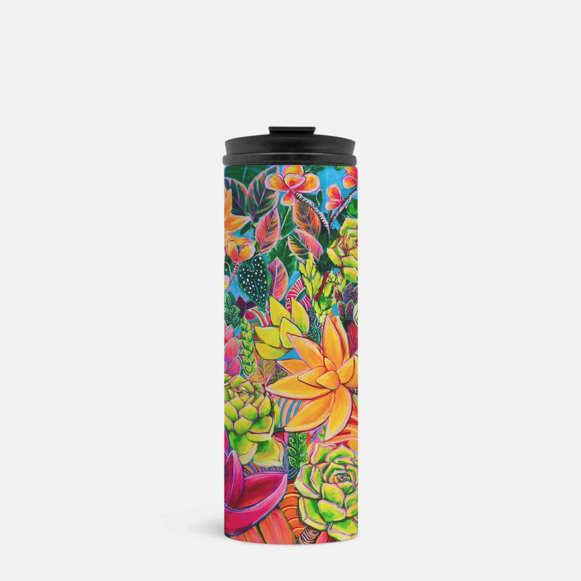 Hawaii Thermal Tumbler 16oz | Insulated Stainless Steel Travel Mug with Hawaiian Floral Print