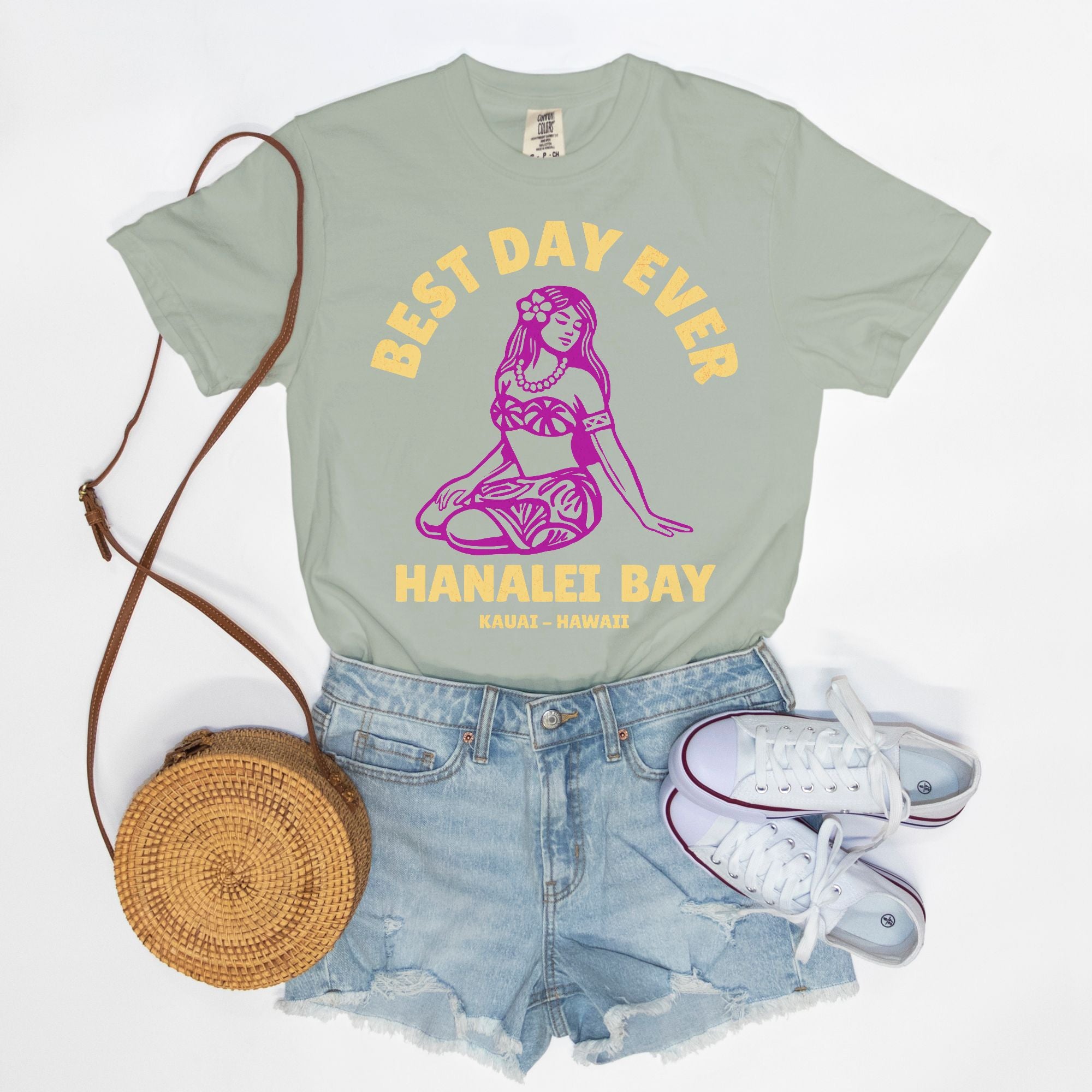 Retro Edition - Best Day Ever – Hanalei Bay Logo Girl - Kauai - Hawaii T-shirt