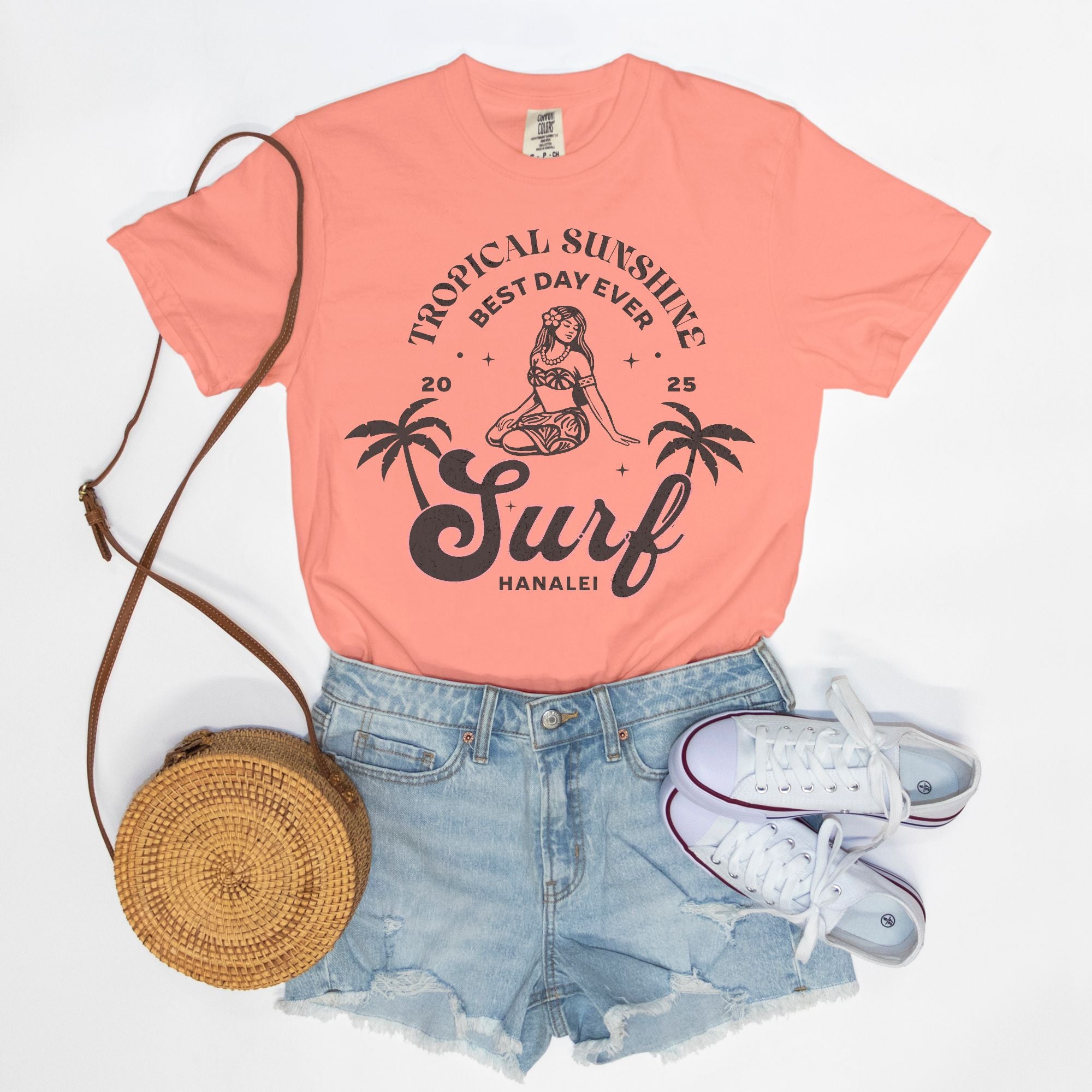 Tropical Sunshine Best Day Ever Hanalei Surf T-Shirt