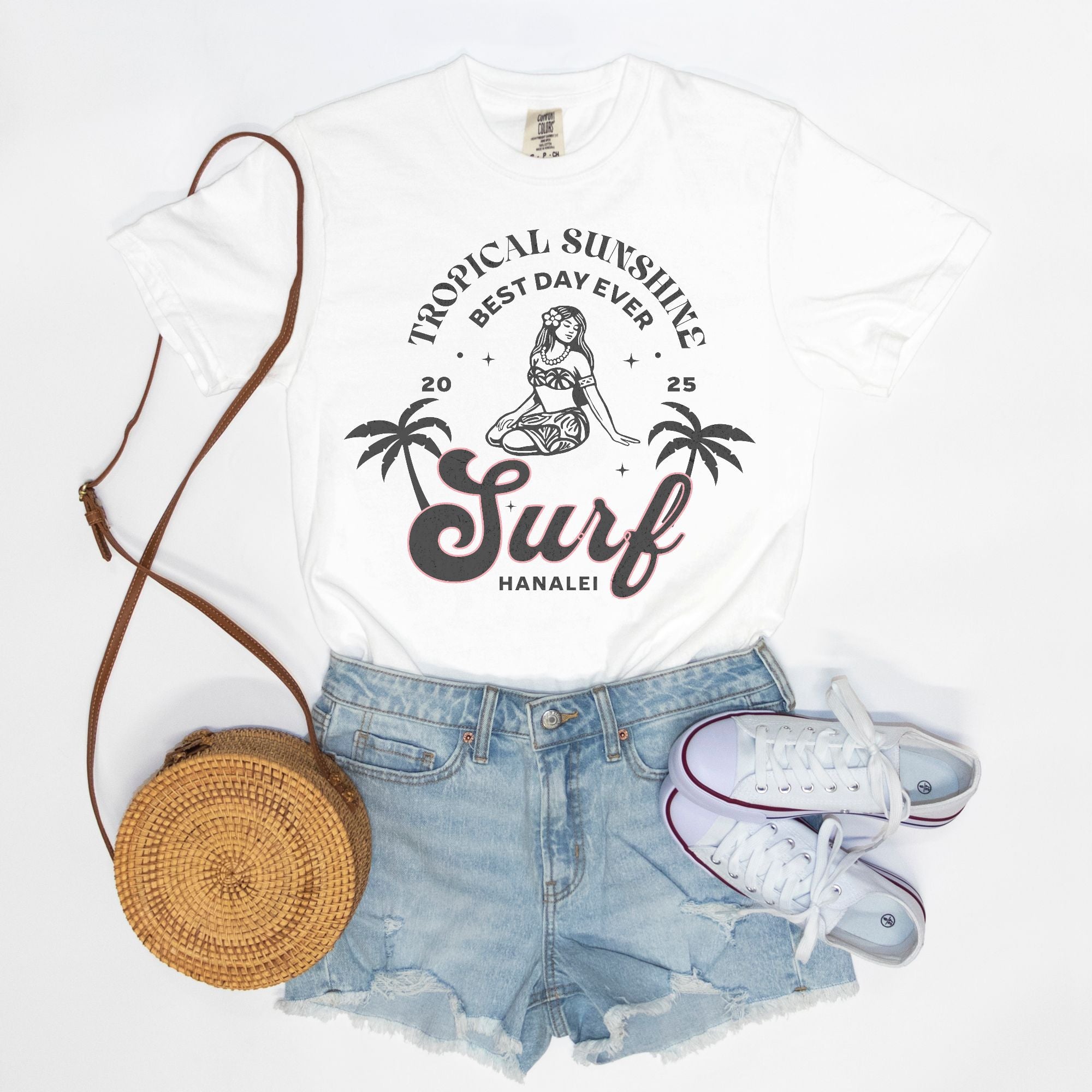 Tropical Sunshine Best Day Ever Hanalei Surf T-Shirt