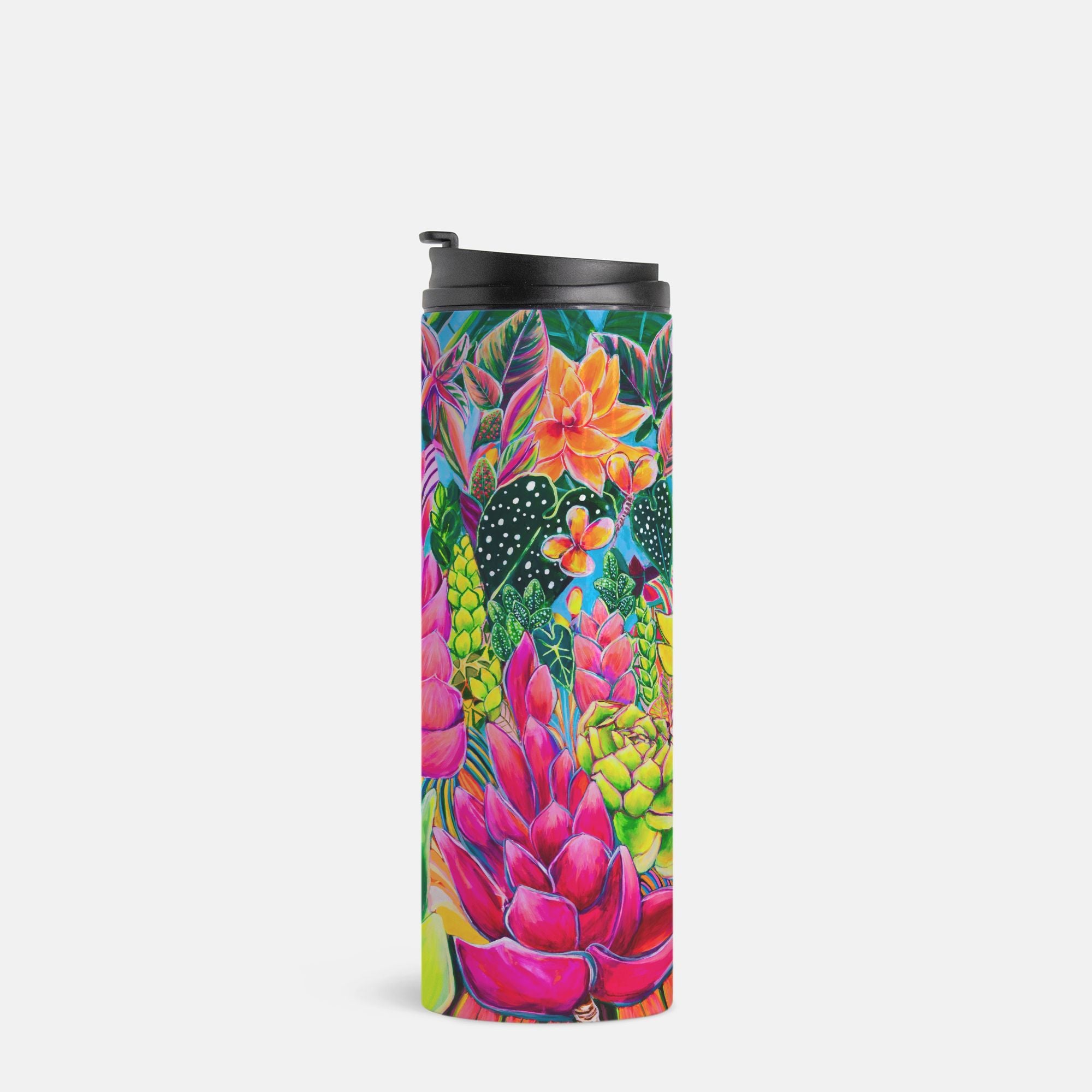 Hawaii Thermal Tumbler 16oz | Insulated Stainless Steel Travel Mug with Hawaiian Floral Print