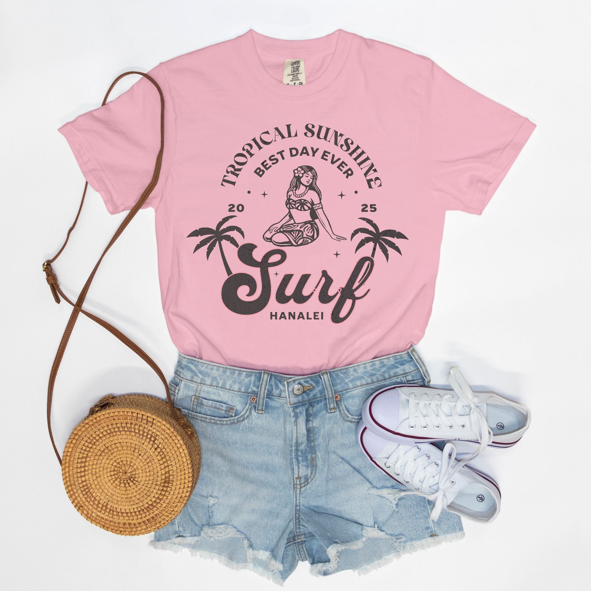 Tropical Sunshine Best Day Ever Hanalei Surf T-Shirt