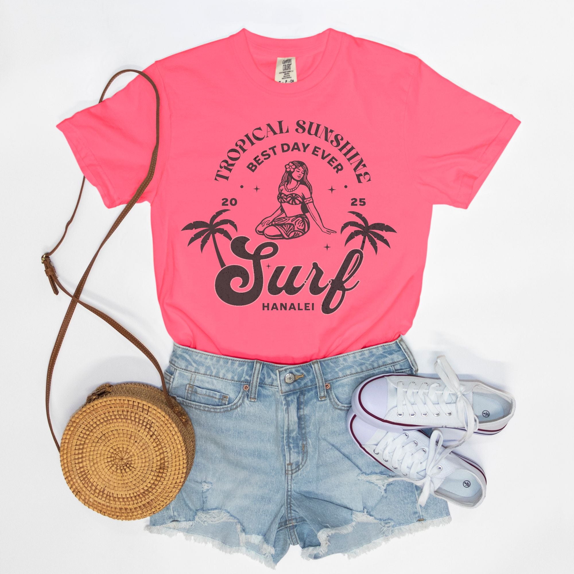 Tropical Sunshine Best Day Ever Hanalei Surf T-Shirt
