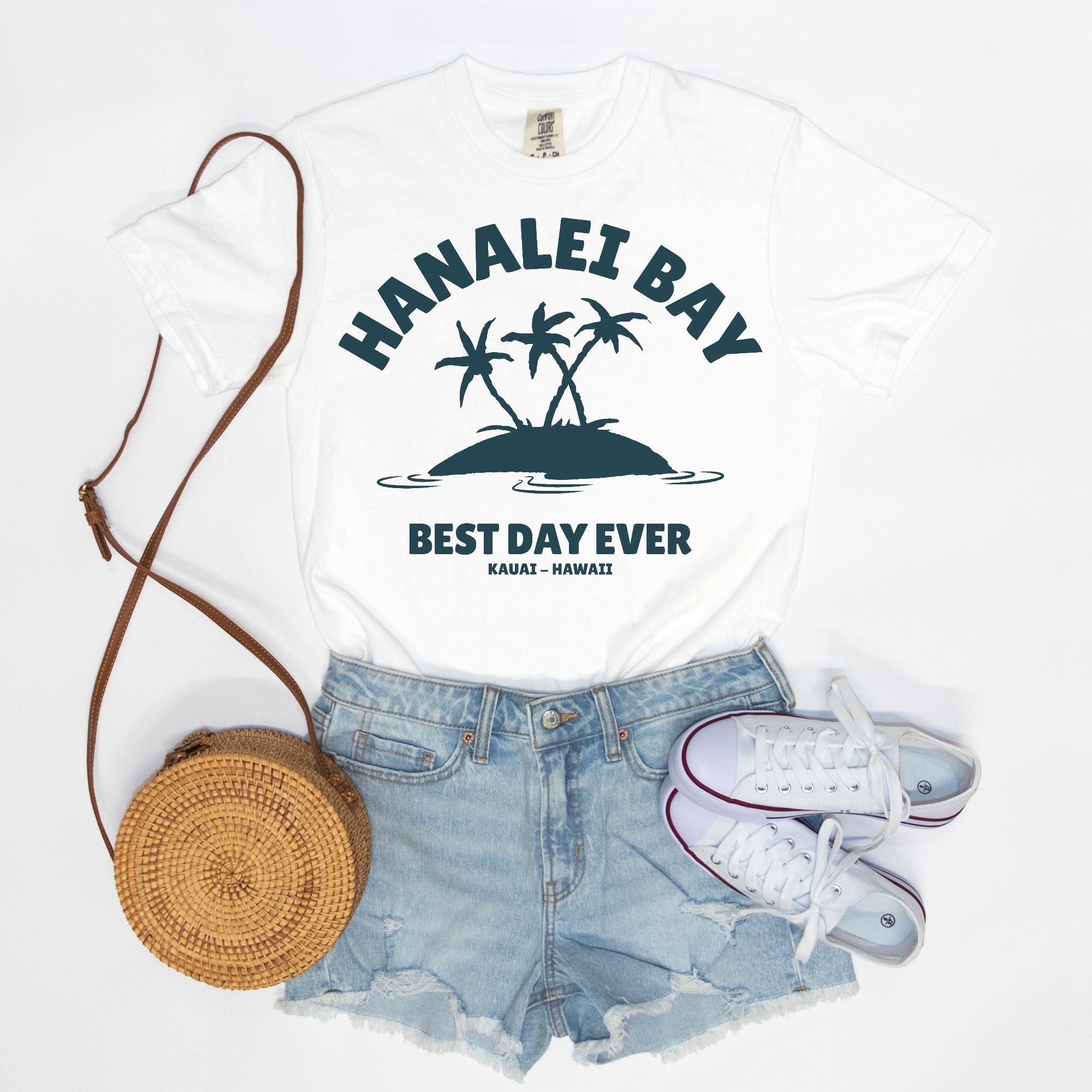 Palm Trees Hanalei Best Day Ever - T Shirt - Unisex Man and Woman