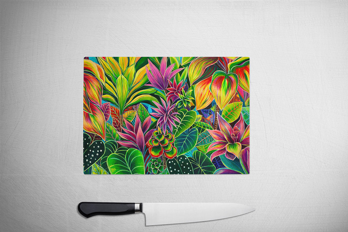Hawaiian Cutting Board - Hanalei Morning | Hawaii Tempered Glass Serving Board