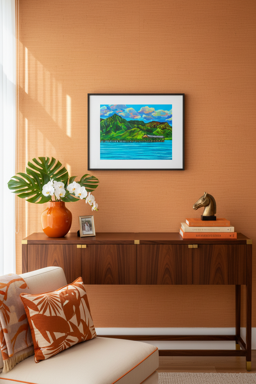 Hanalei Pier - Matted Print - Landsacpe Hawaii Art