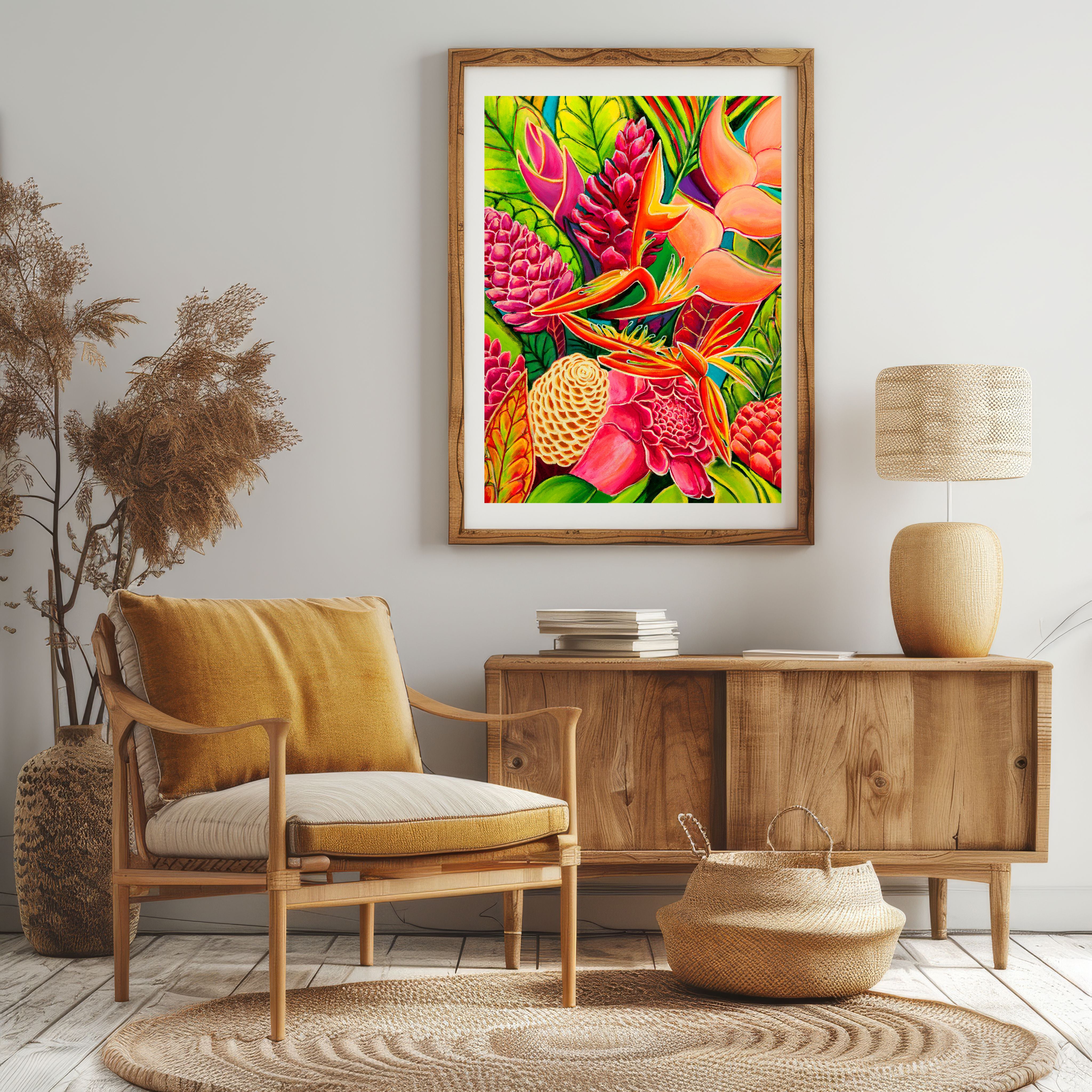 Hawaiian Love - Floral Hawaii Art - 20x28 Large Museum Quality Print