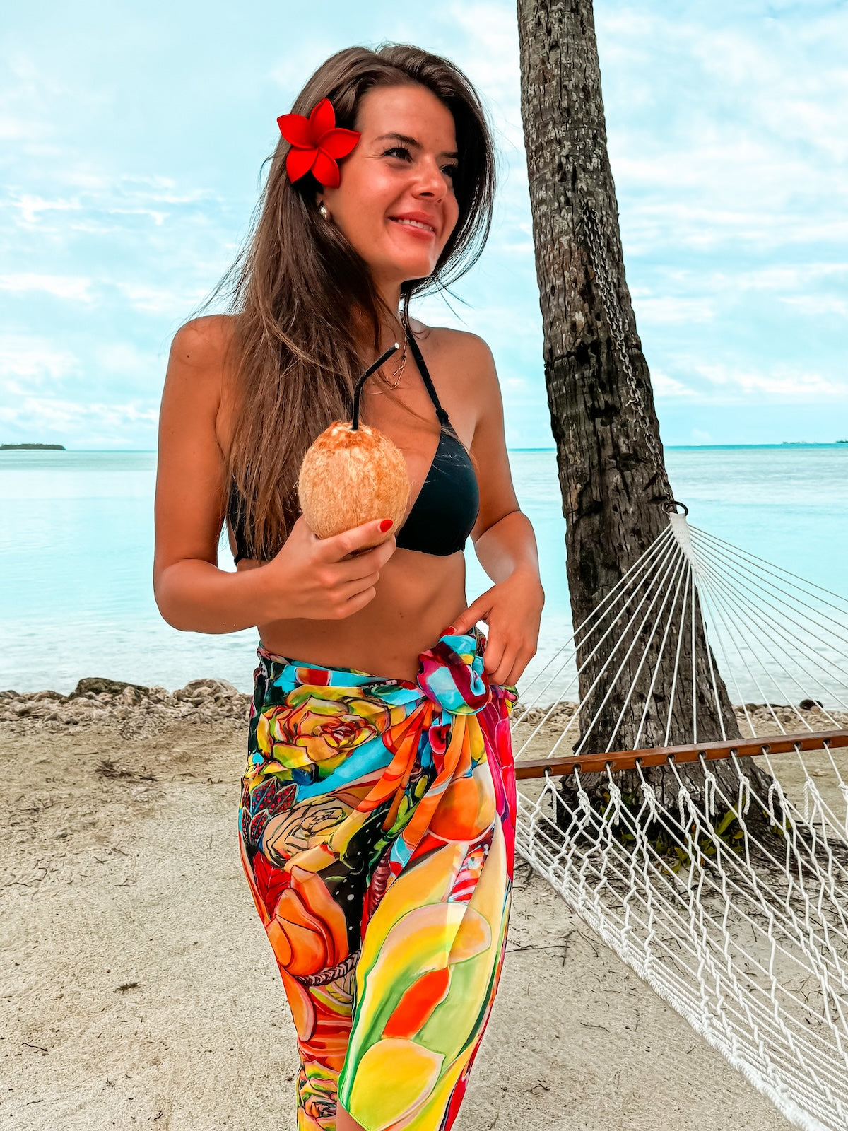 Radiant Hawaiian Floral Pareo