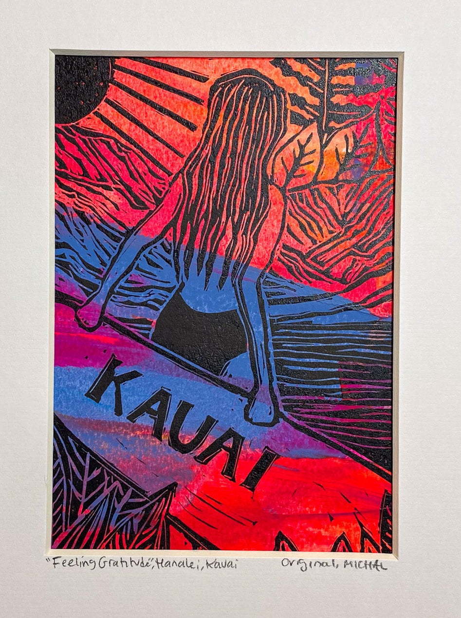NEW 2024 "Feeling Gratitude" Series 4 - 6 NEW Original Surf Kauai Lino Cut
