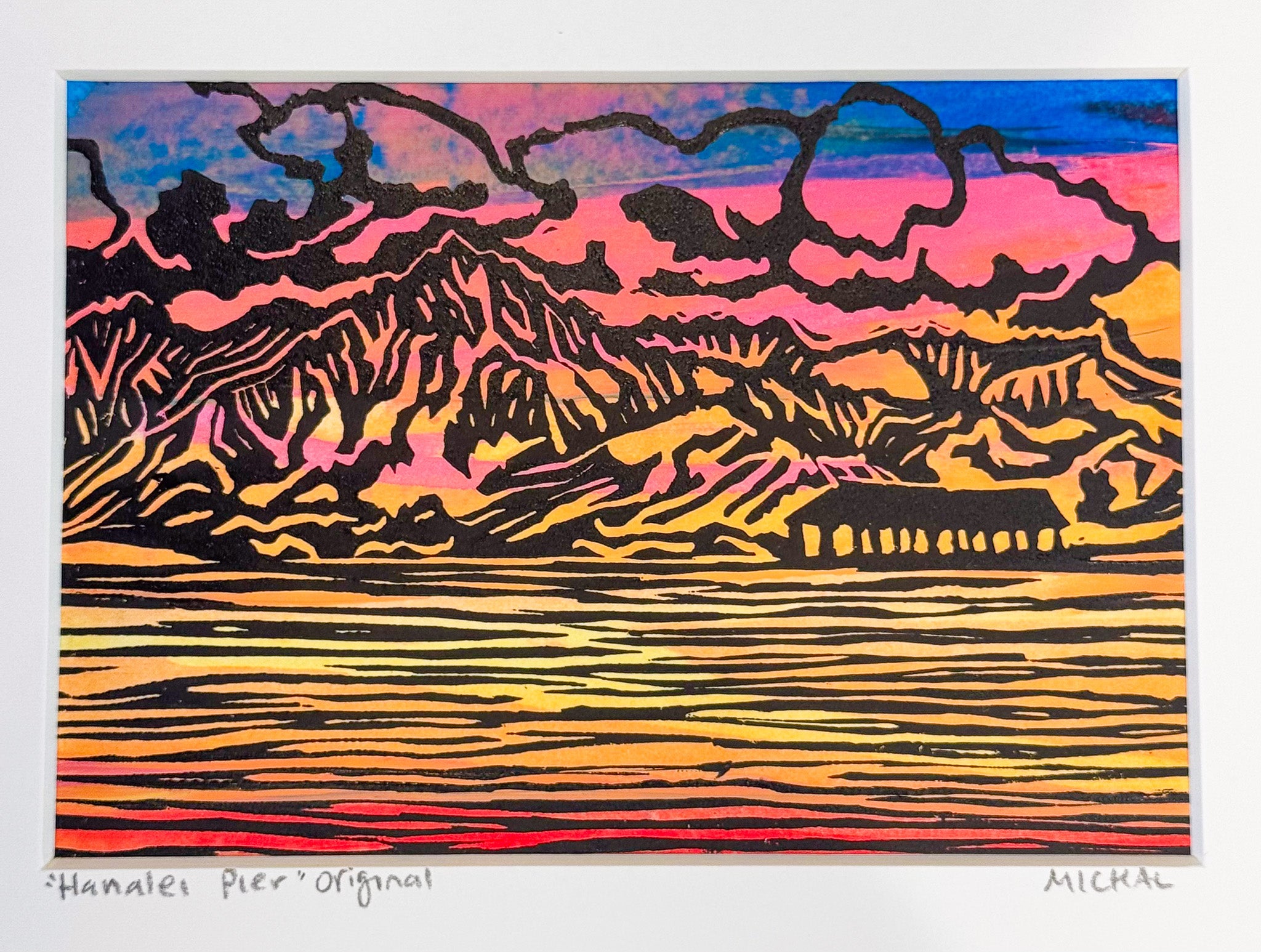 NEW 2025 - Hanalei Pier, Original Lino Cut