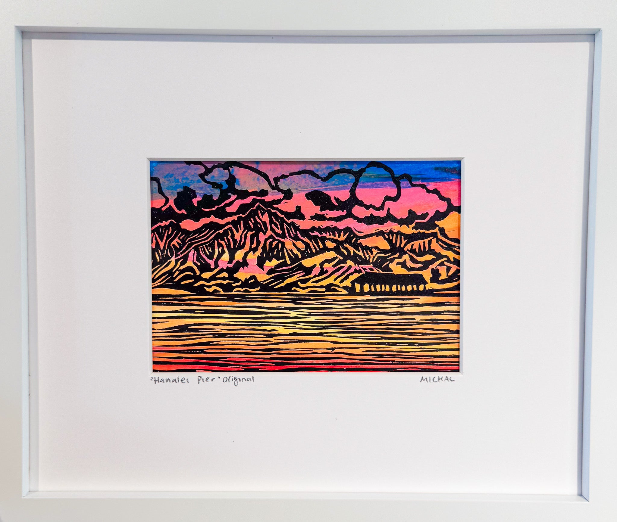 NEW 2025 - Hanalei Pier, Original Lino Cut