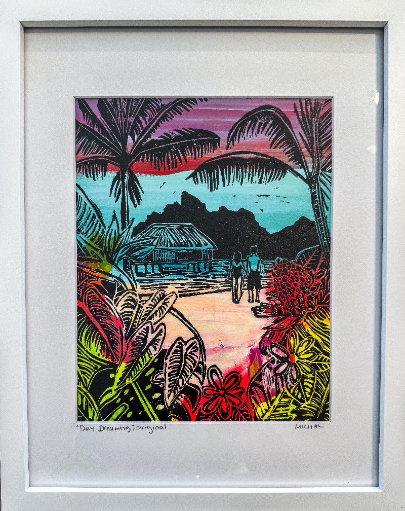 SOLD OUT "Day Dreaming" - Lino Cut Originals
