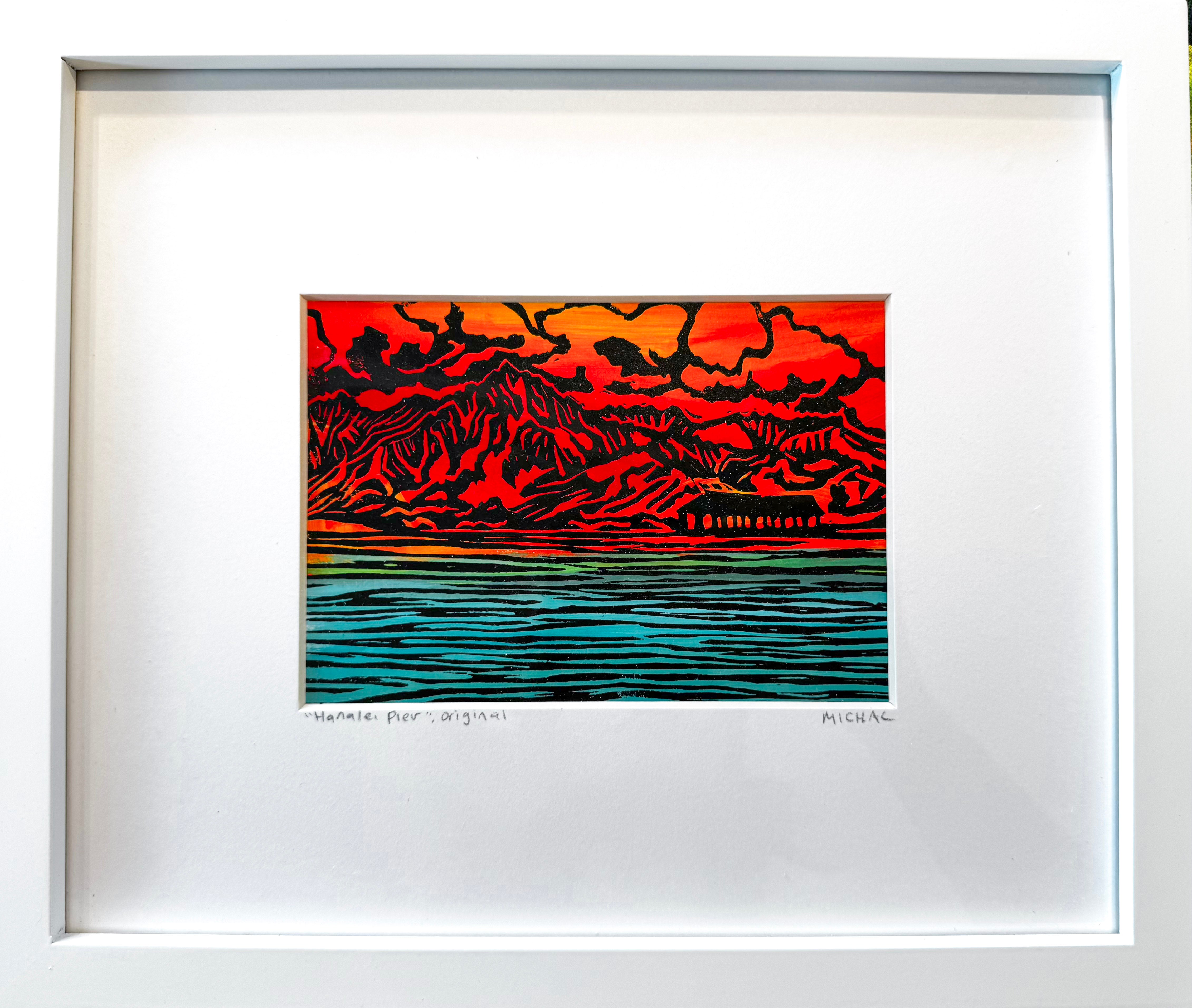 NEW 2025 - Hanalei Pier, Original Lino Cut A