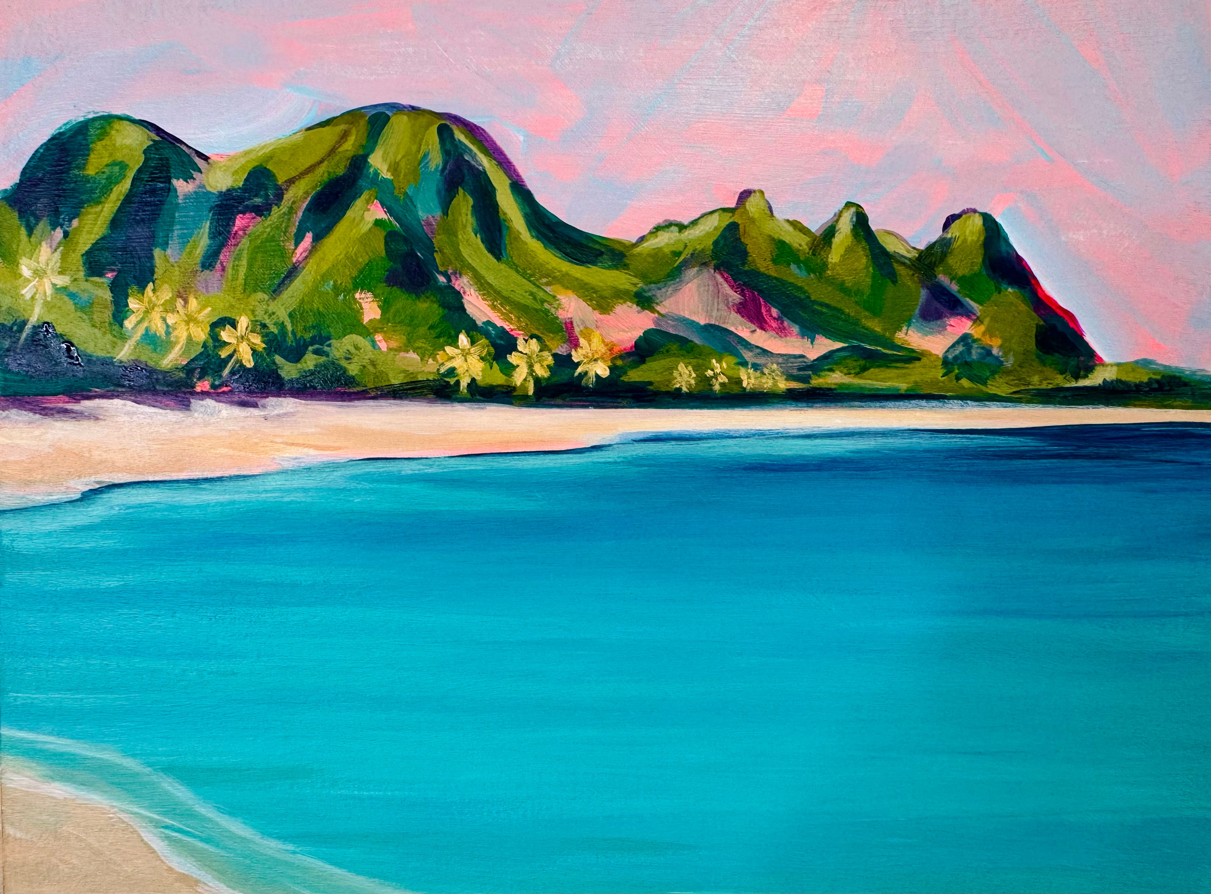 Summer Love - Tunnels Beach Kauai - Original Painting