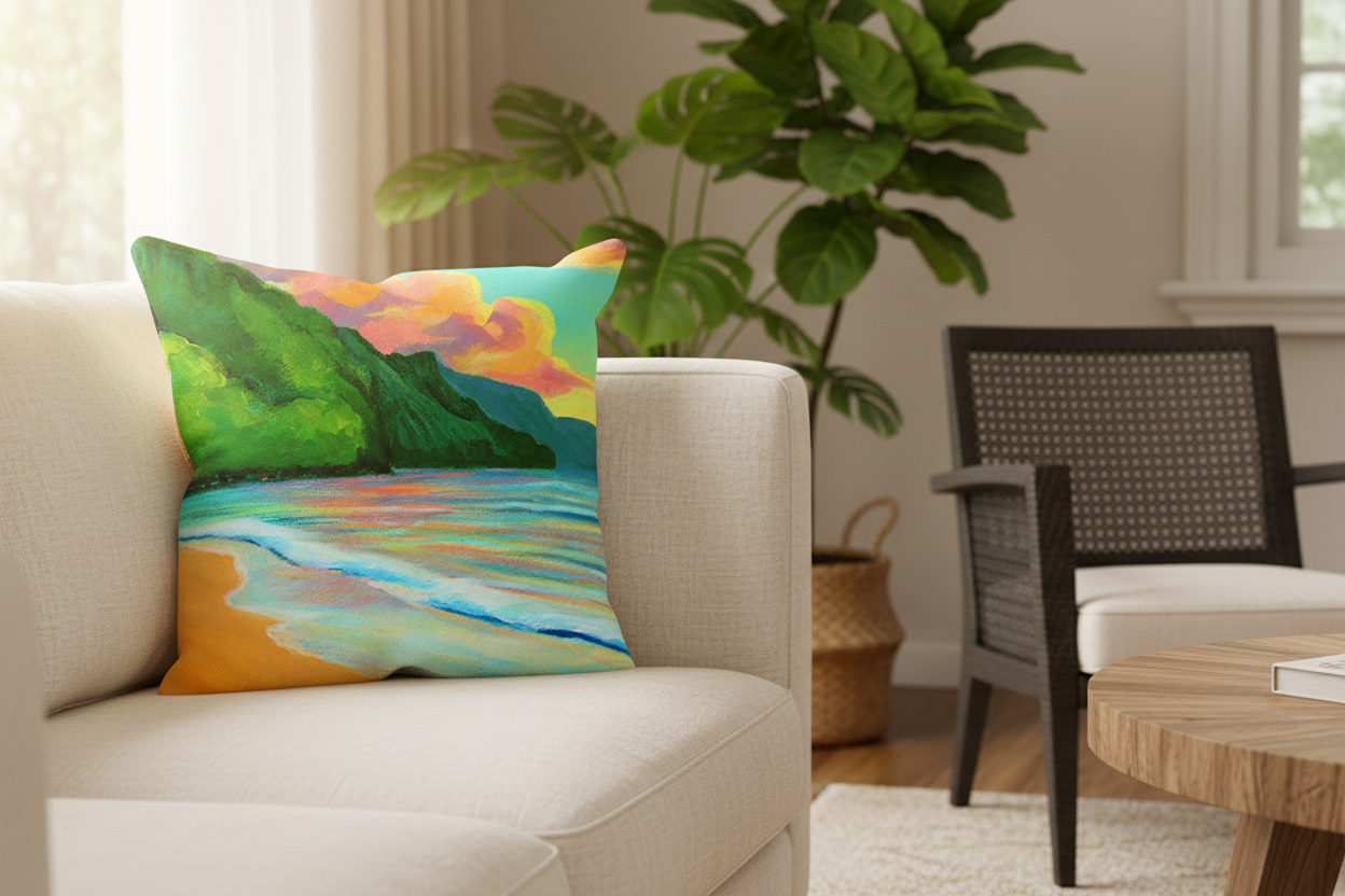 Ke'e sunset Pillow cover 20"x20"