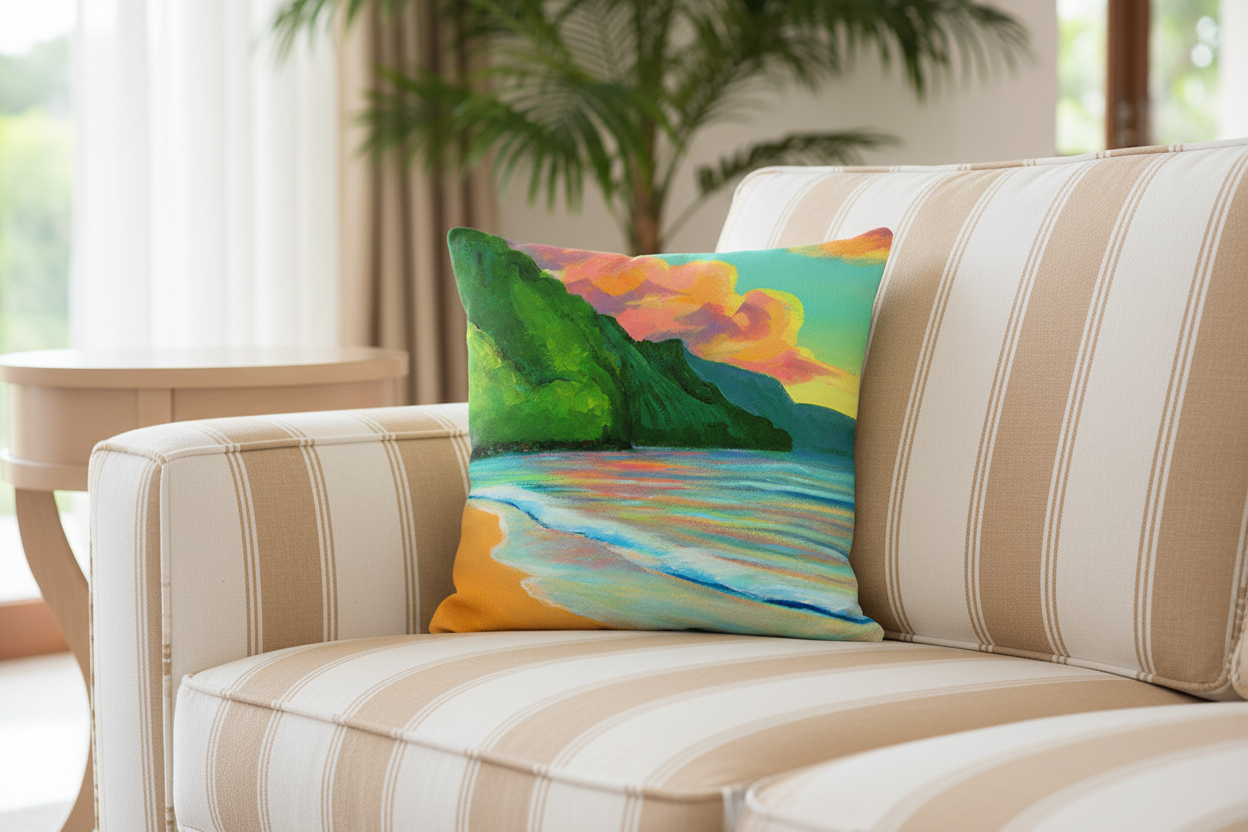 Ke'e sunset Pillow cover 20"x20"
