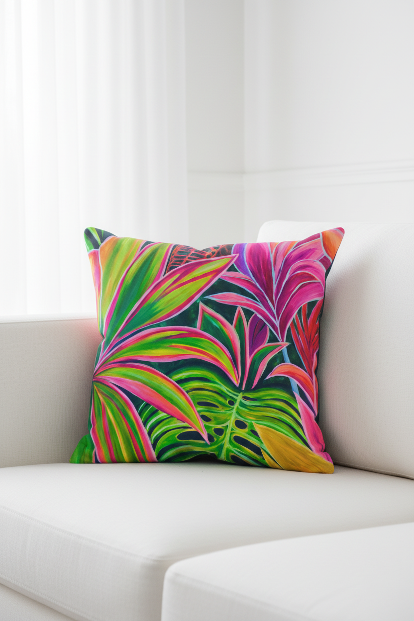 Open Heart Flowers Pillow cover 20"x20"