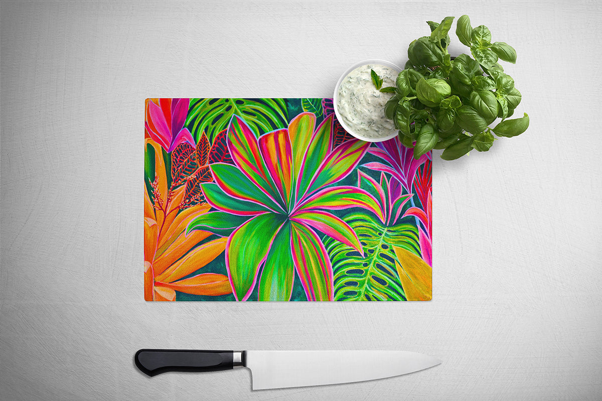 Open Heart - Tempered Glass Cutting and Serving Boards - Tropical Flowers