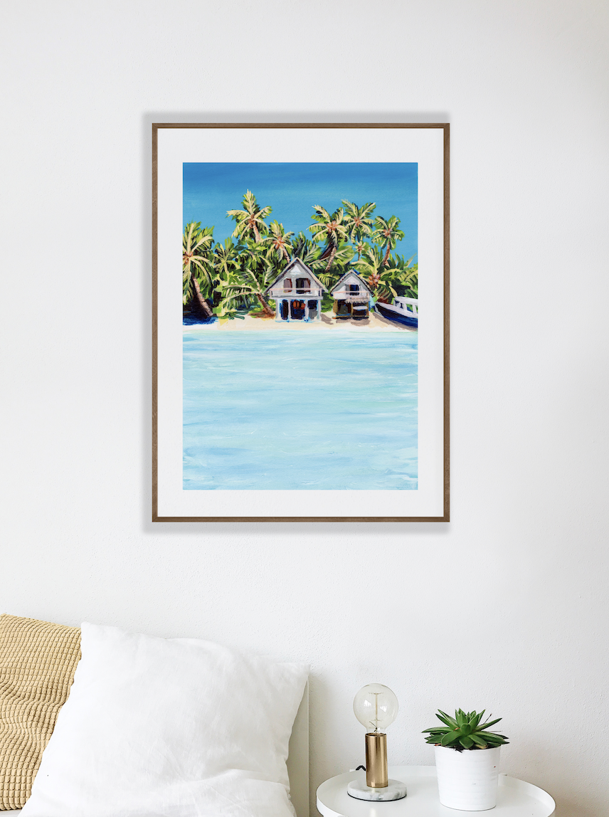 Tetamanu Village large paper print by Michal