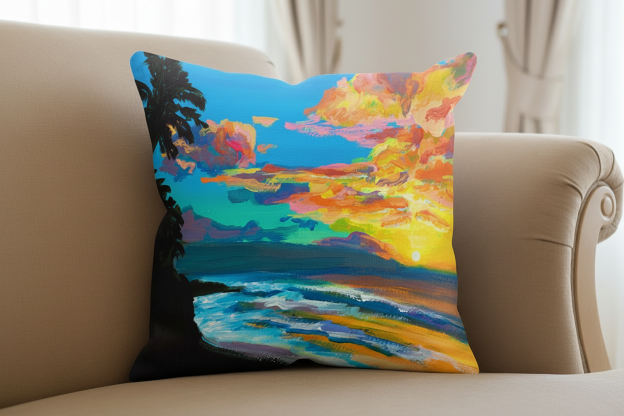 Tropical sunset Pillow cover 20"x20"