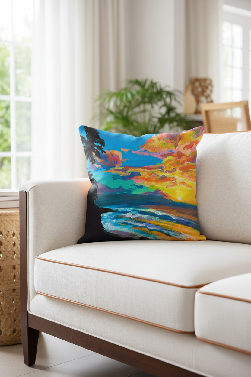 Tropical sunset Pillow cover 20"x20"