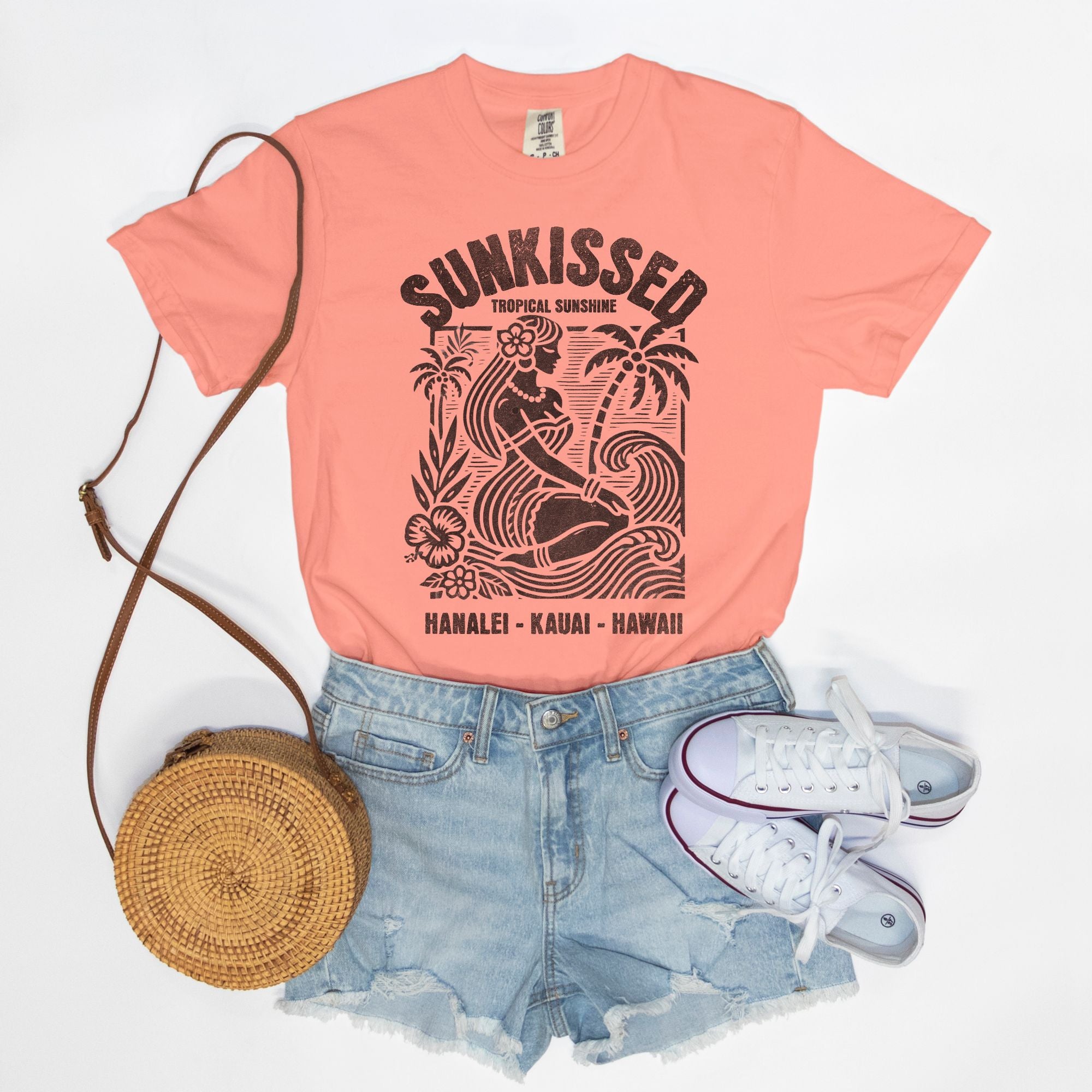 Sunkissed Hanalei Kauai Hawaii - Cotton T Shirt