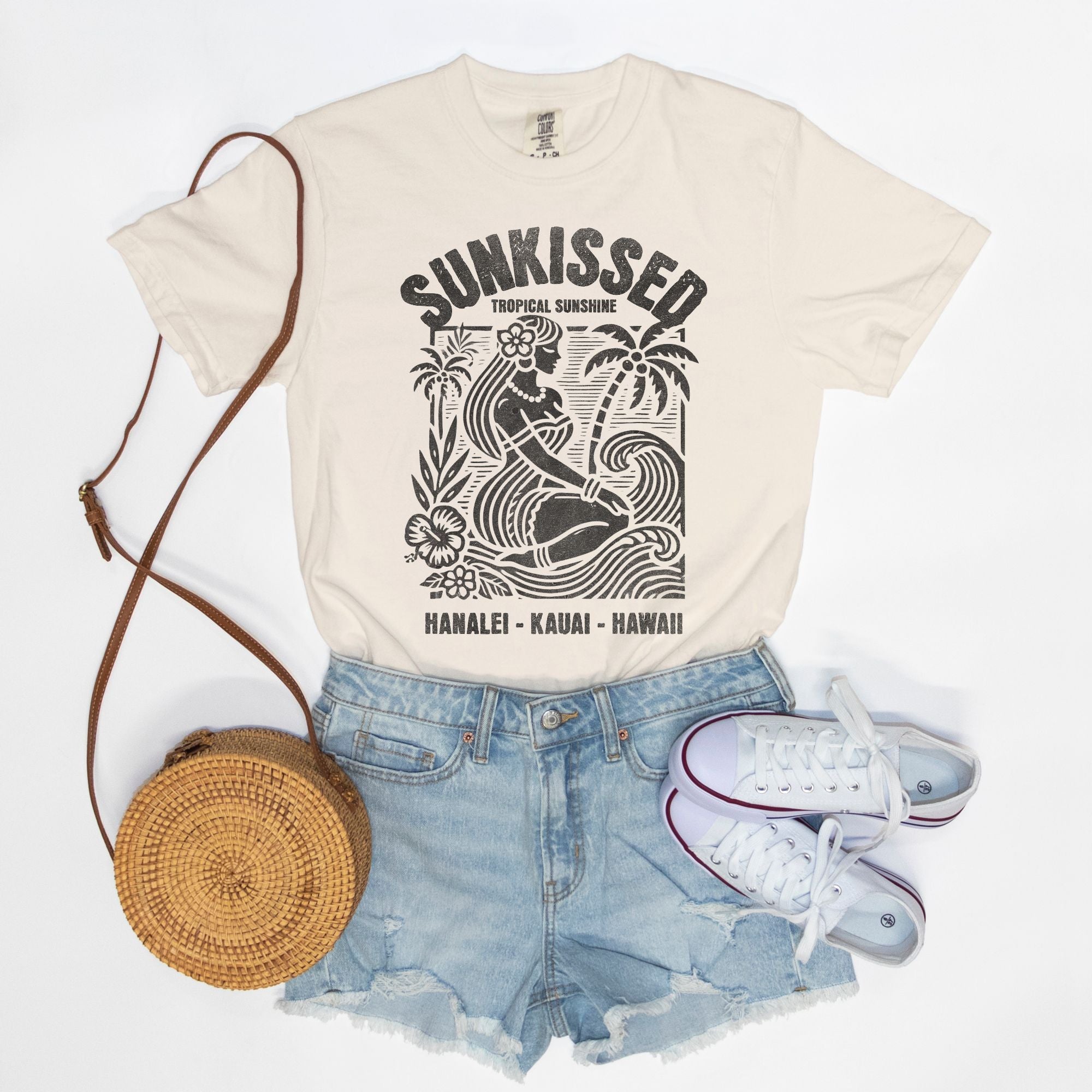 Sunkissed Hanalei Kauai Hawaii - Cotton T Shirt