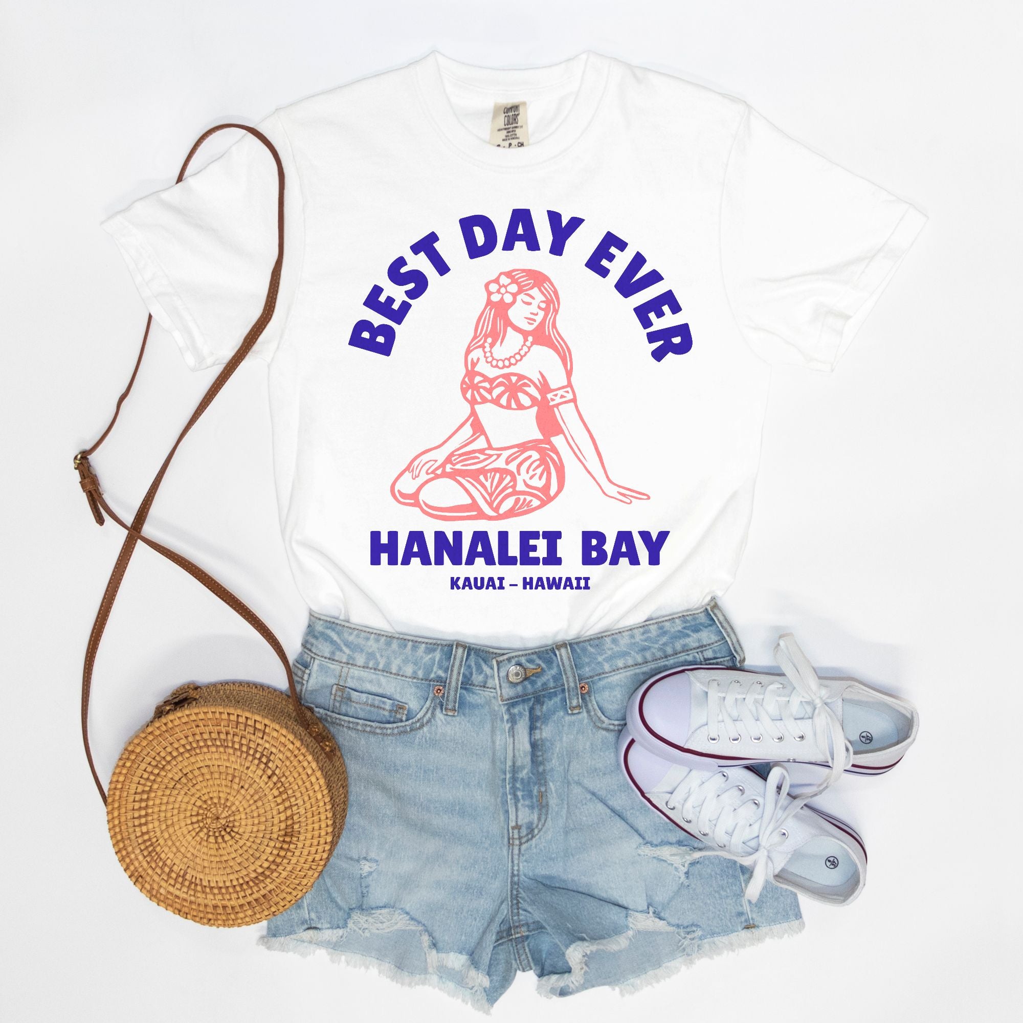 Vintage Edition - Best Day Ever – Hanalei Bay Logo Girl - Kauai - Hawaii T-shirt -