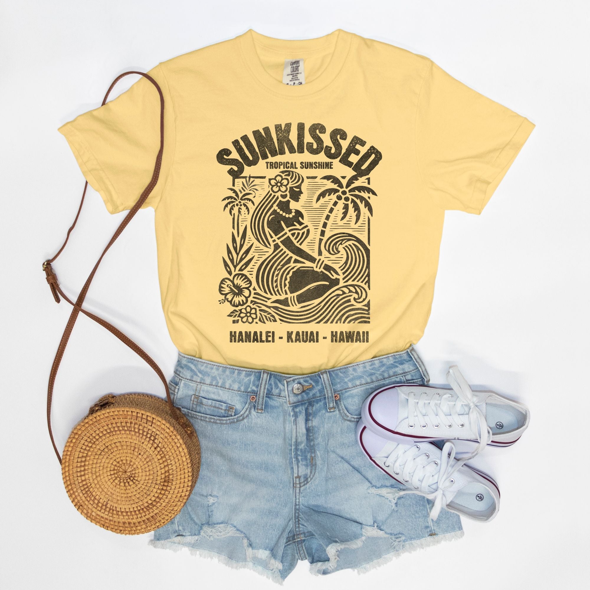 Sunkissed Hanalei Kauai Hawaii - Cotton T Shirt