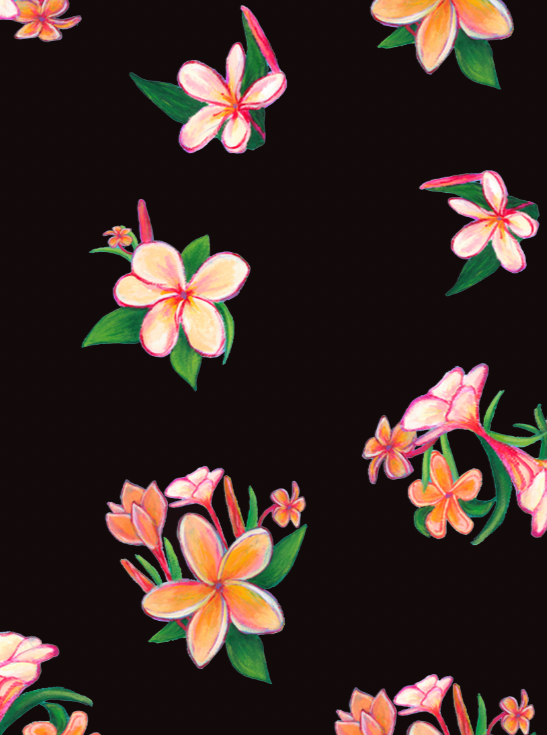 Aloha Men Shirt- Plumeria in Vintage black