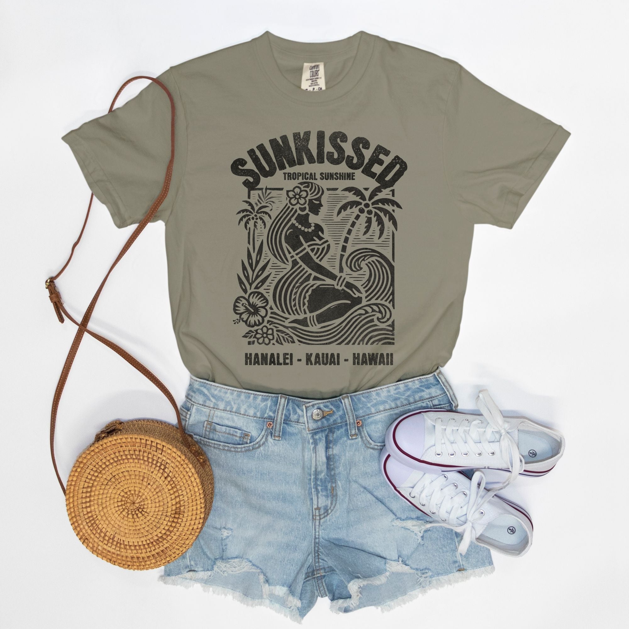 Sunkissed Hanalei Kauai Hawaii - Cotton T Shirt
