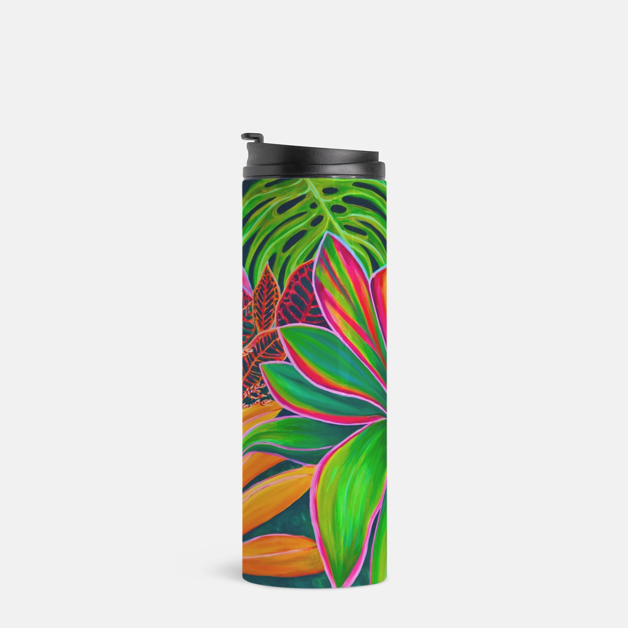 Open Heart Floral Thermal Tumbler 16oz | Hawaiian Insulated Stainless Steel Travel Mug