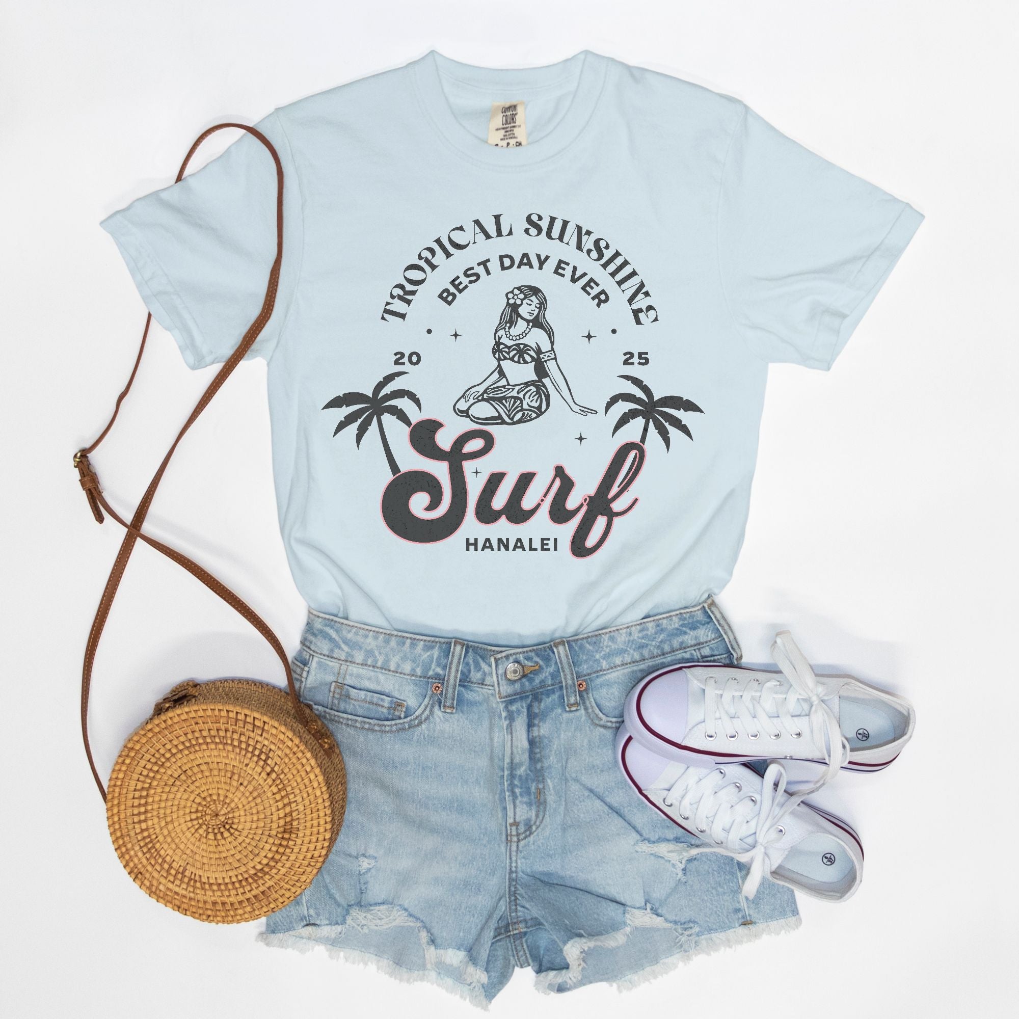 Tropical Sunshine Best Day Ever Hanalei Surf T-Shirt