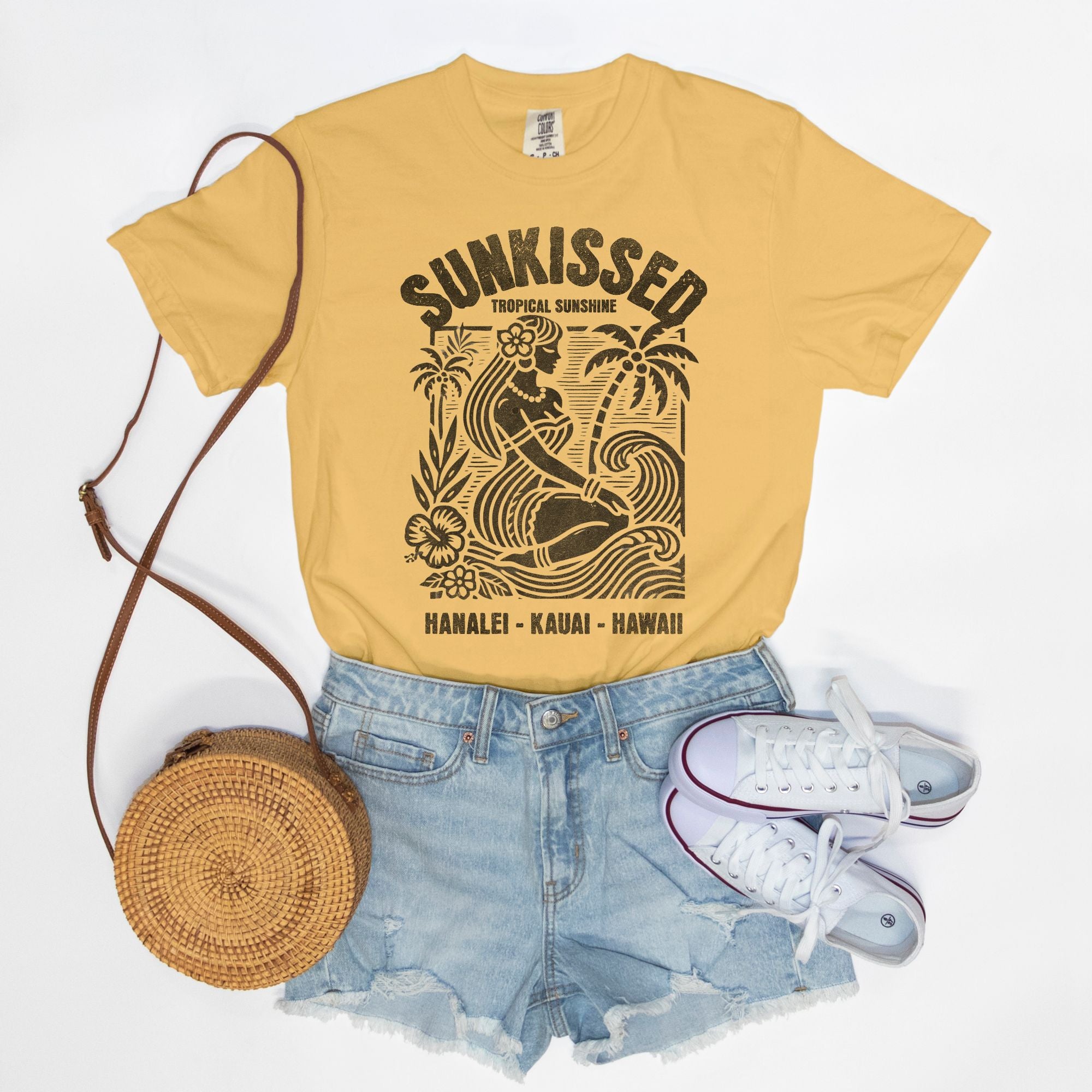 Sunkissed Hanalei Kauai Hawaii - Cotton T Shirt