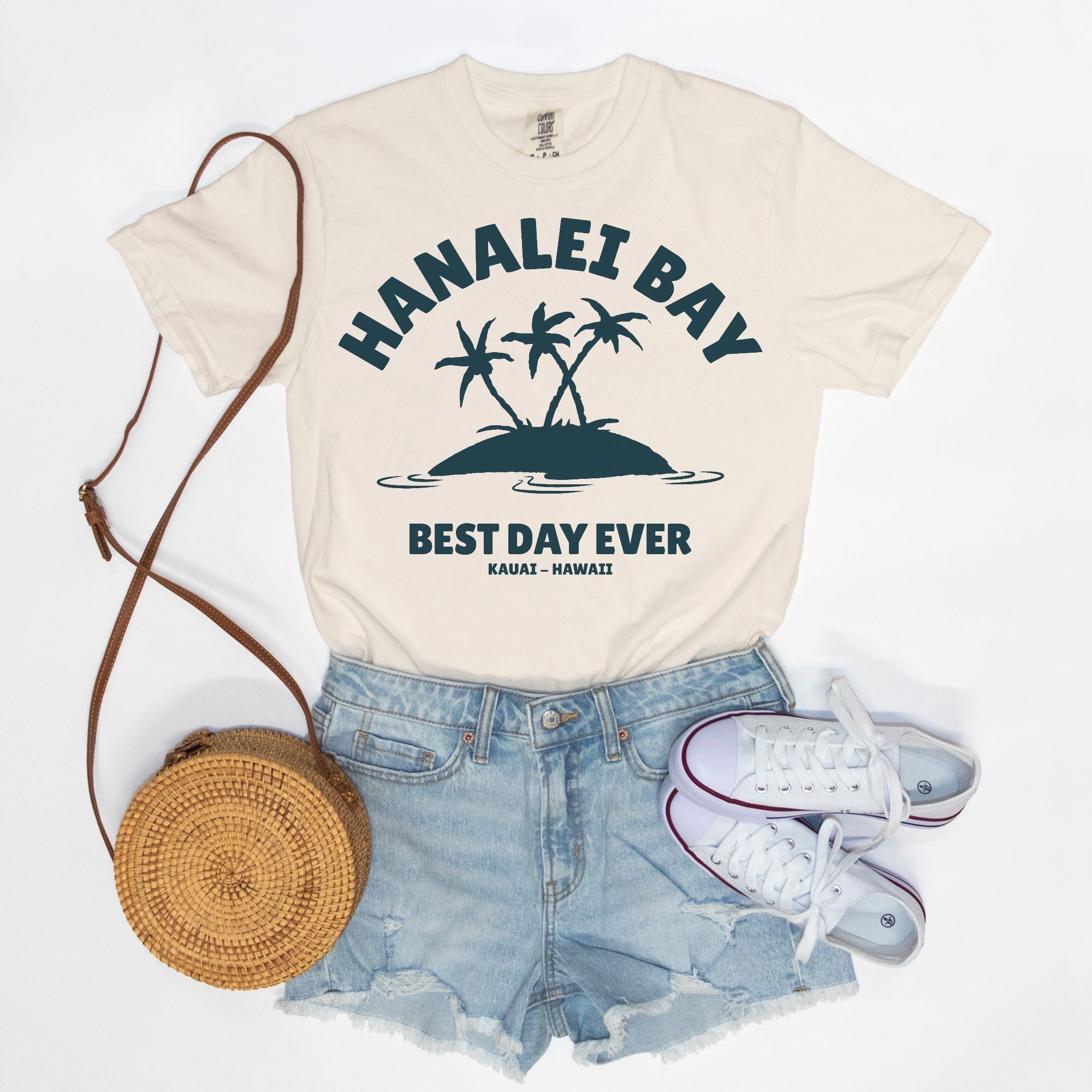 Palm Trees Hanalei Best Day Ever - T Shirt - Unisex Man and Woman