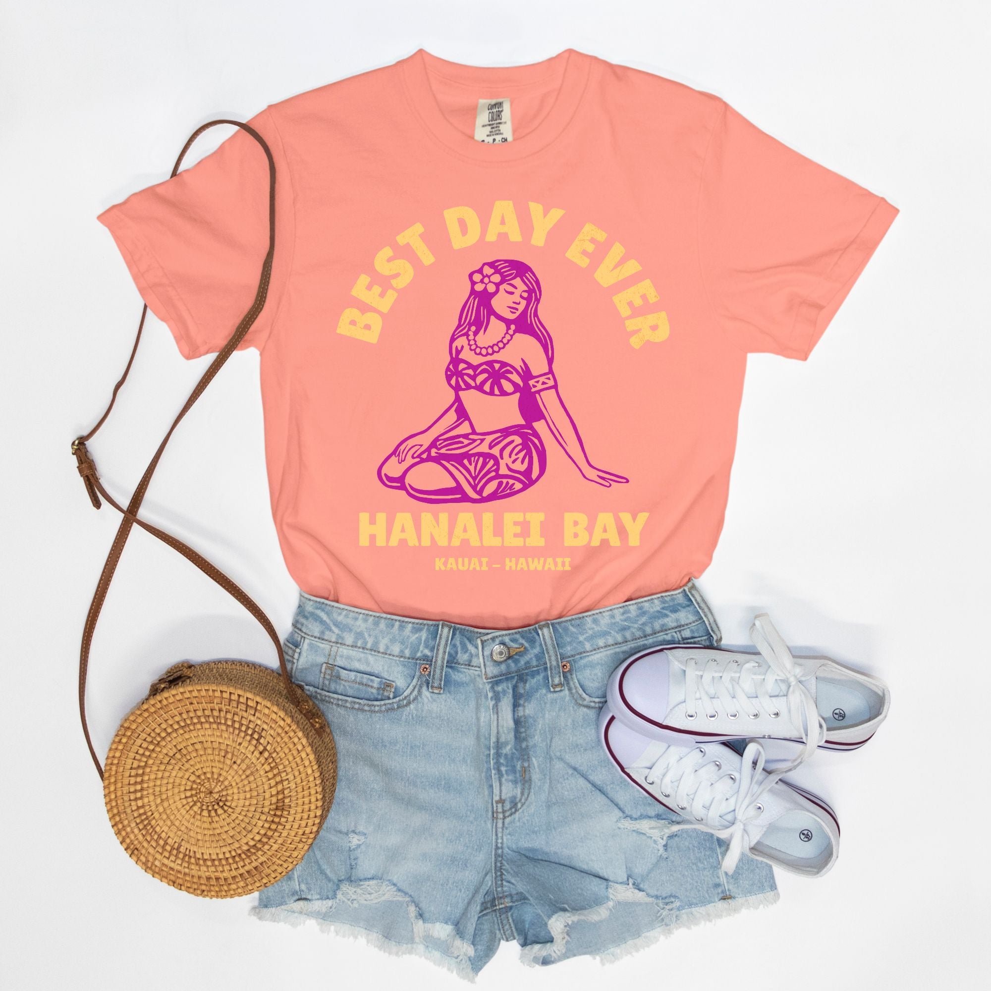 Retro Edition - Best Day Ever – Hanalei Bay Logo Girl - Kauai - Hawaii T-shirt