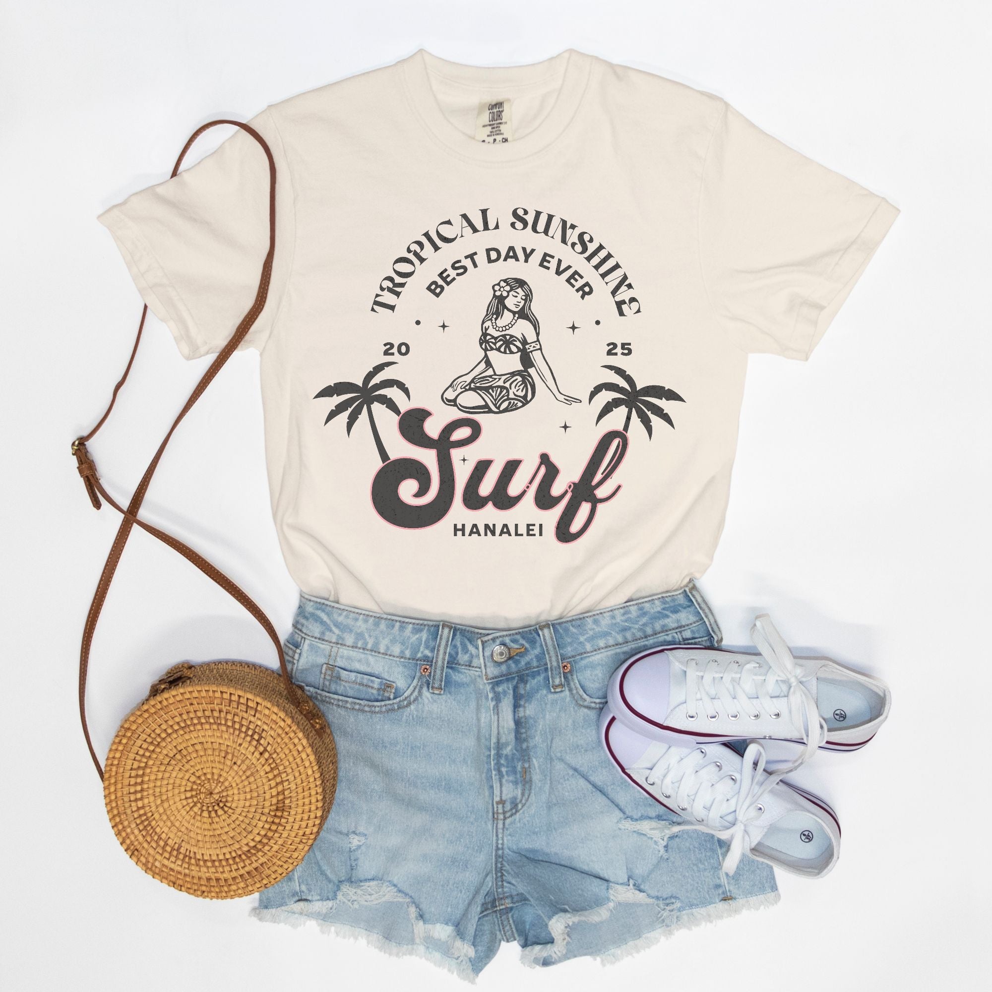 Tropical Sunshine Best Day Ever Hanalei Surf T-Shirt