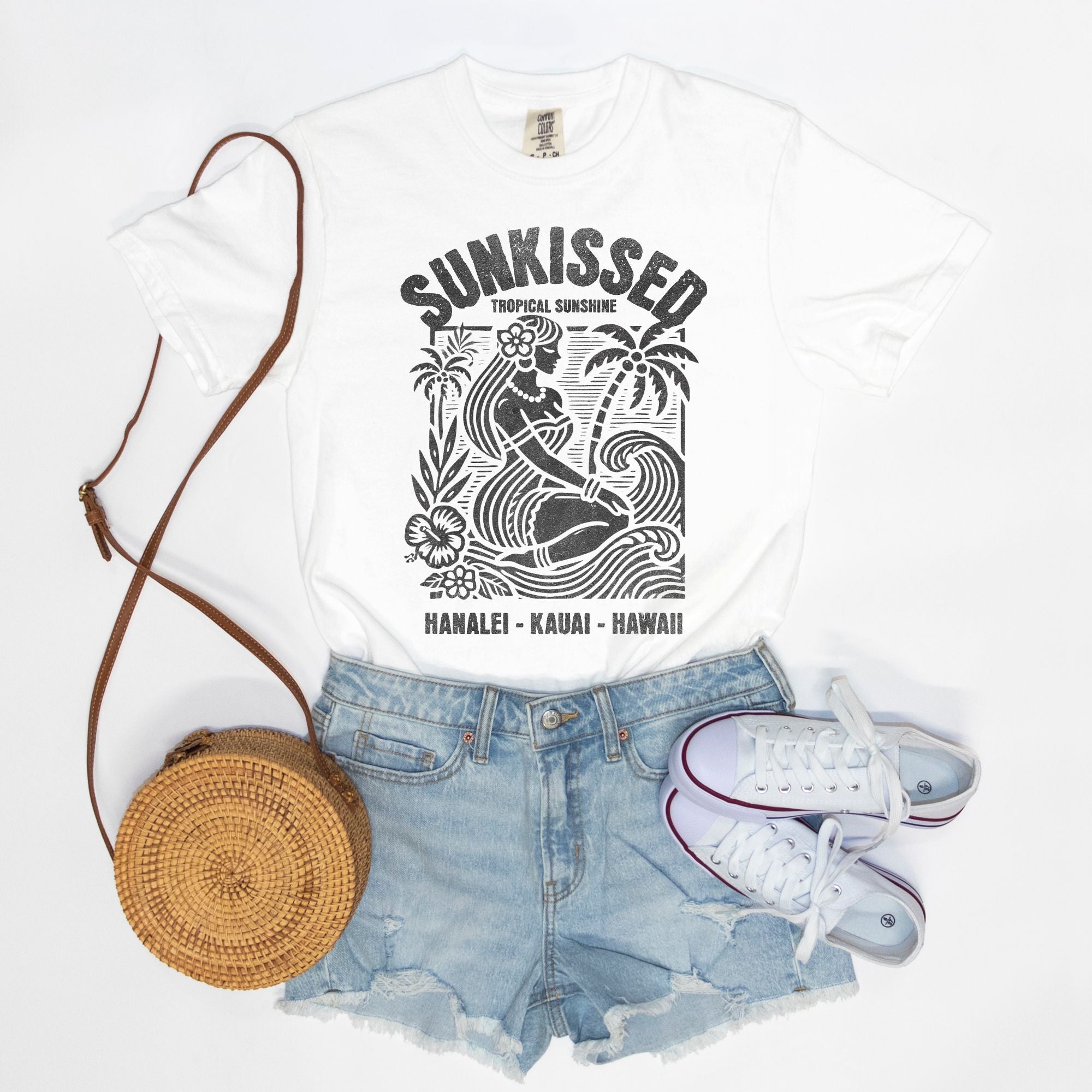 Sunkissed Hanalei Kauai Hawaii - Cotton T Shirt