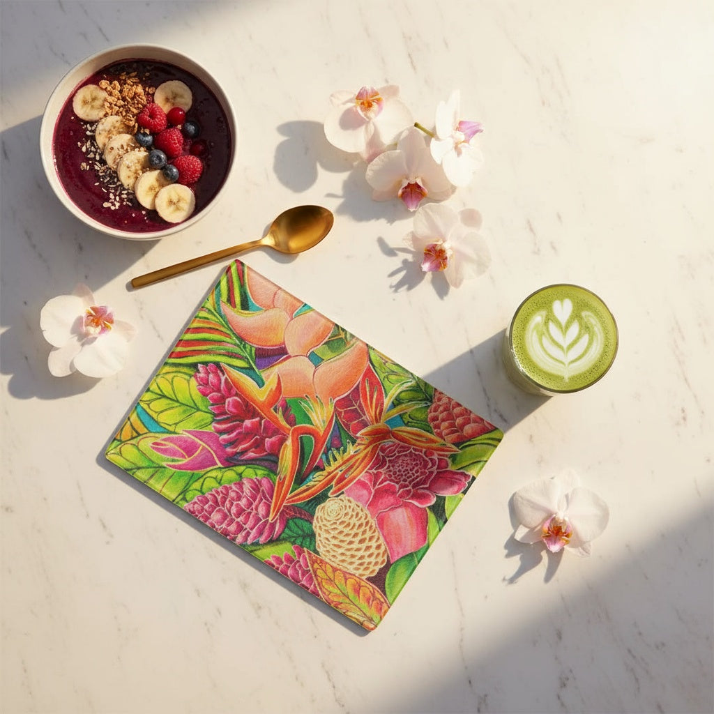 Hawaiian Love - Tempered Glass Cutting and Serving Boards