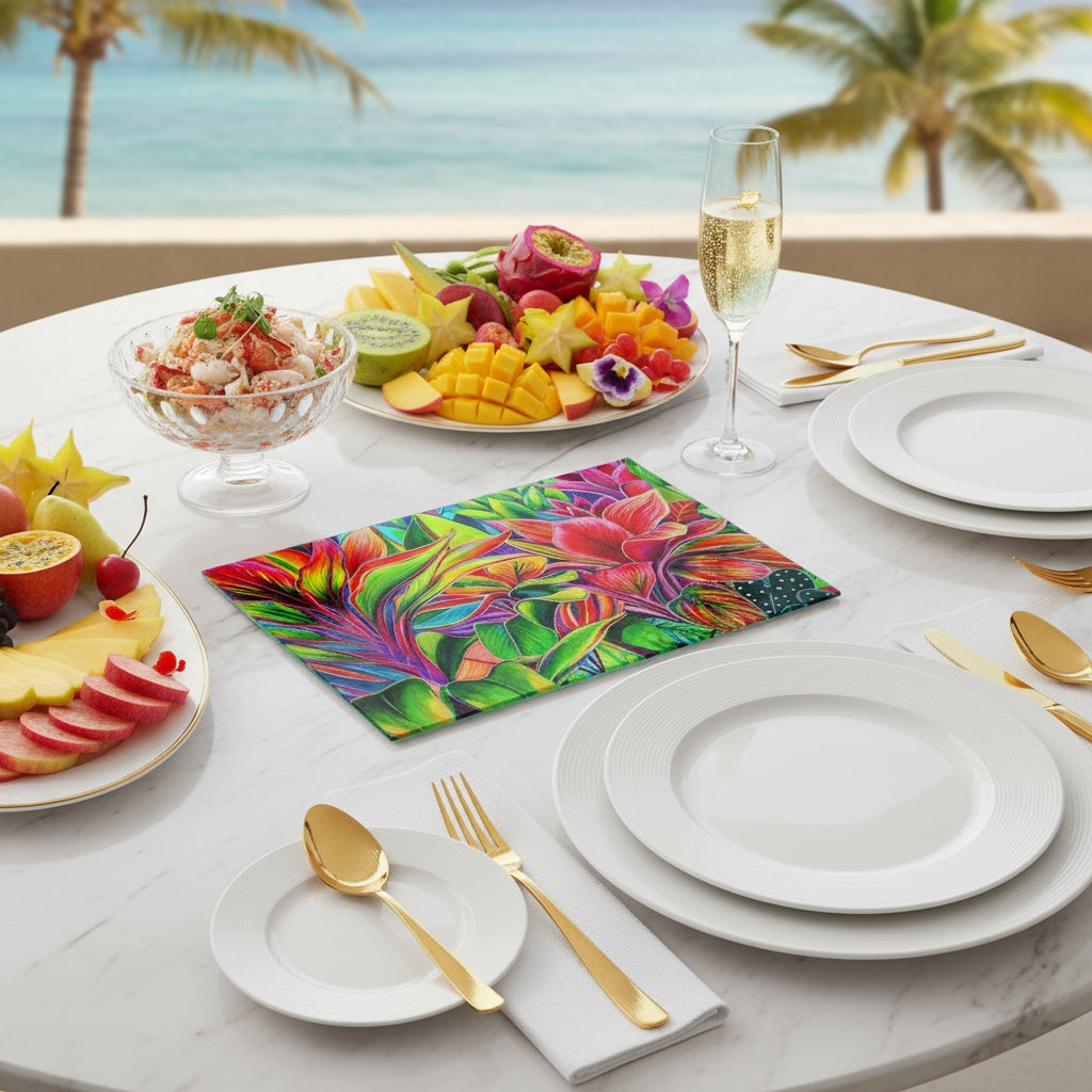NEW - Tropical Light - Tempered Glass Cutting and Serving Boards