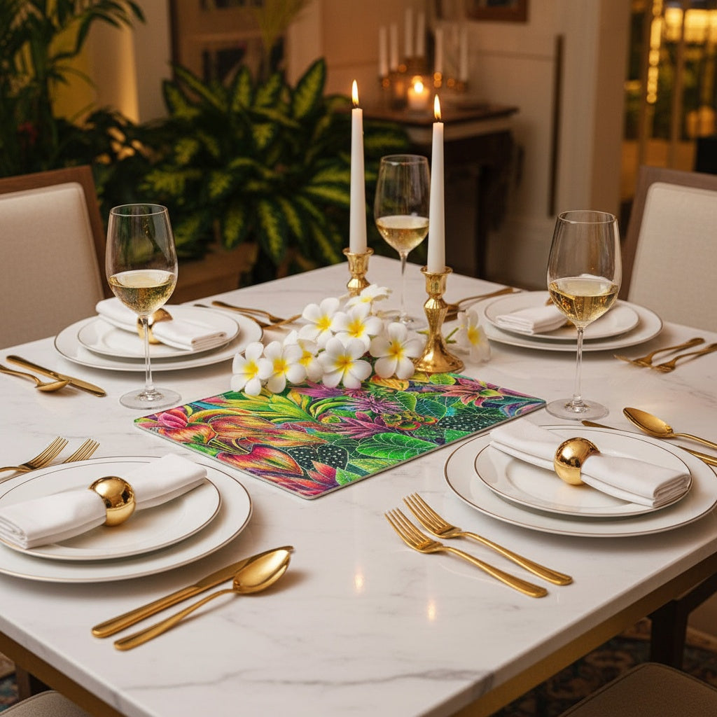 Hawaiian Cutting Board - Hanalei Morning | Hawaii Tempered Glass Serving Board