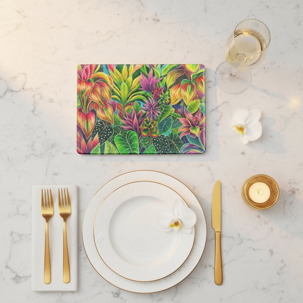 Hawaiian Cutting Board - Hanalei Morning | Hawaii Tempered Glass Serving Board