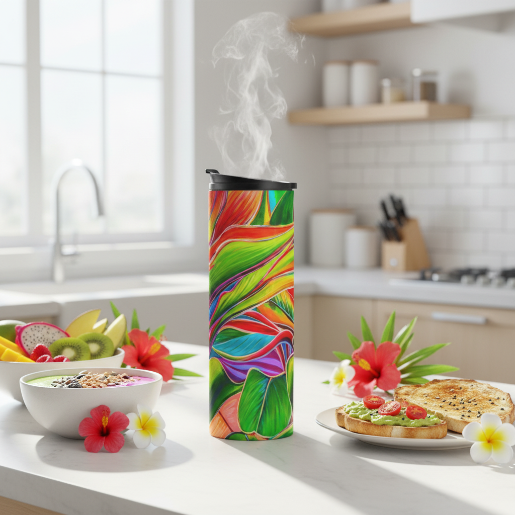 Tropical Light Thermal Tumbler 16oz | HawaiianFloral Insulated Stainless Steel Travel Mug