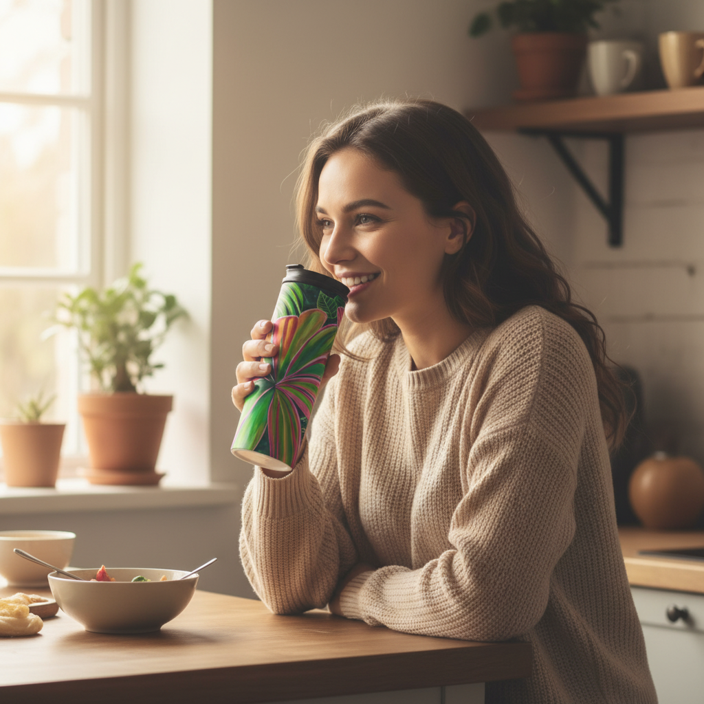 Open Heart Floral Thermal Tumbler 16oz | Hawaiian Insulated Stainless Steel Travel Mug