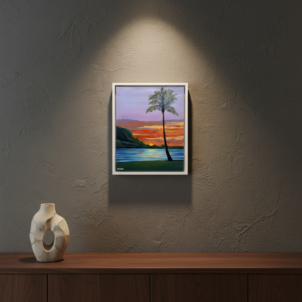 NEW Hanalei Sunset: The Black Series – Original Painting on Wood by Michal - Rare Originals