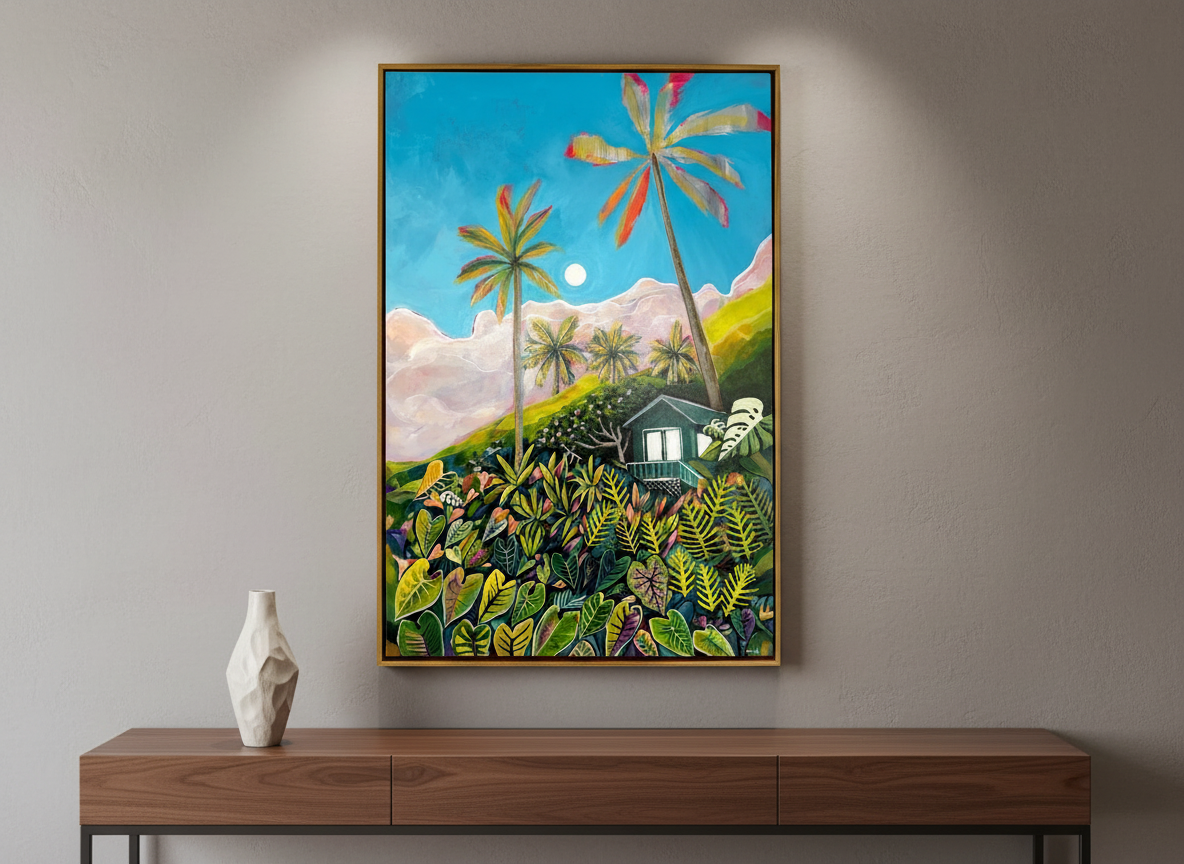 NEW Moonrise Sunset over Kauai - Original Paitning